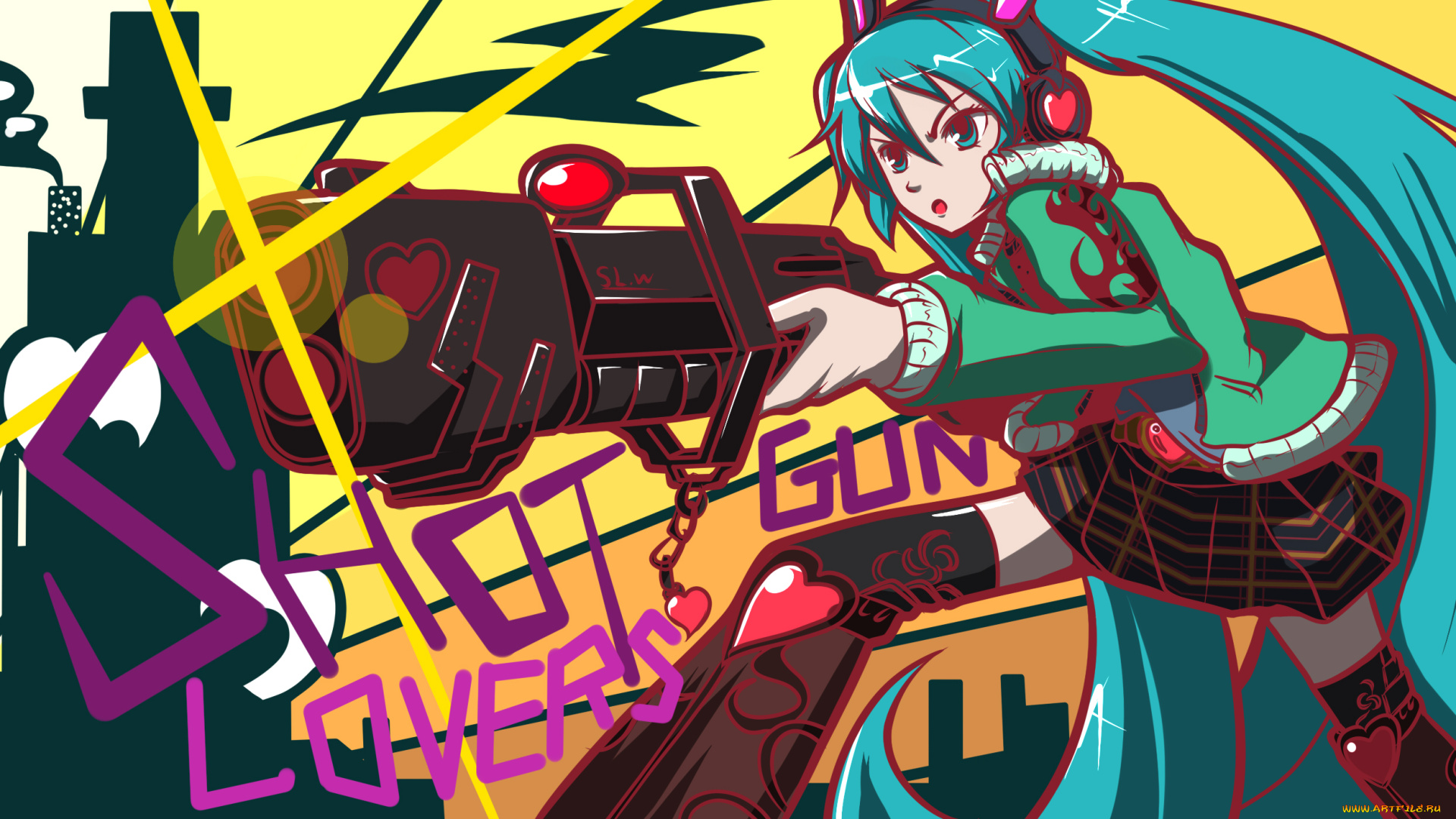 аниме, vocaloid, девушка, фон, взгляд