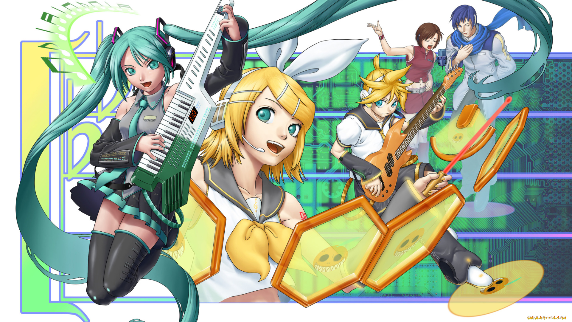 аниме, vocaloid, фон, взгляд, девушка