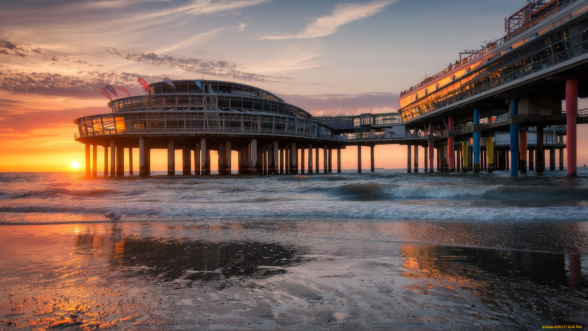 города, -, пейзажи, рассвет