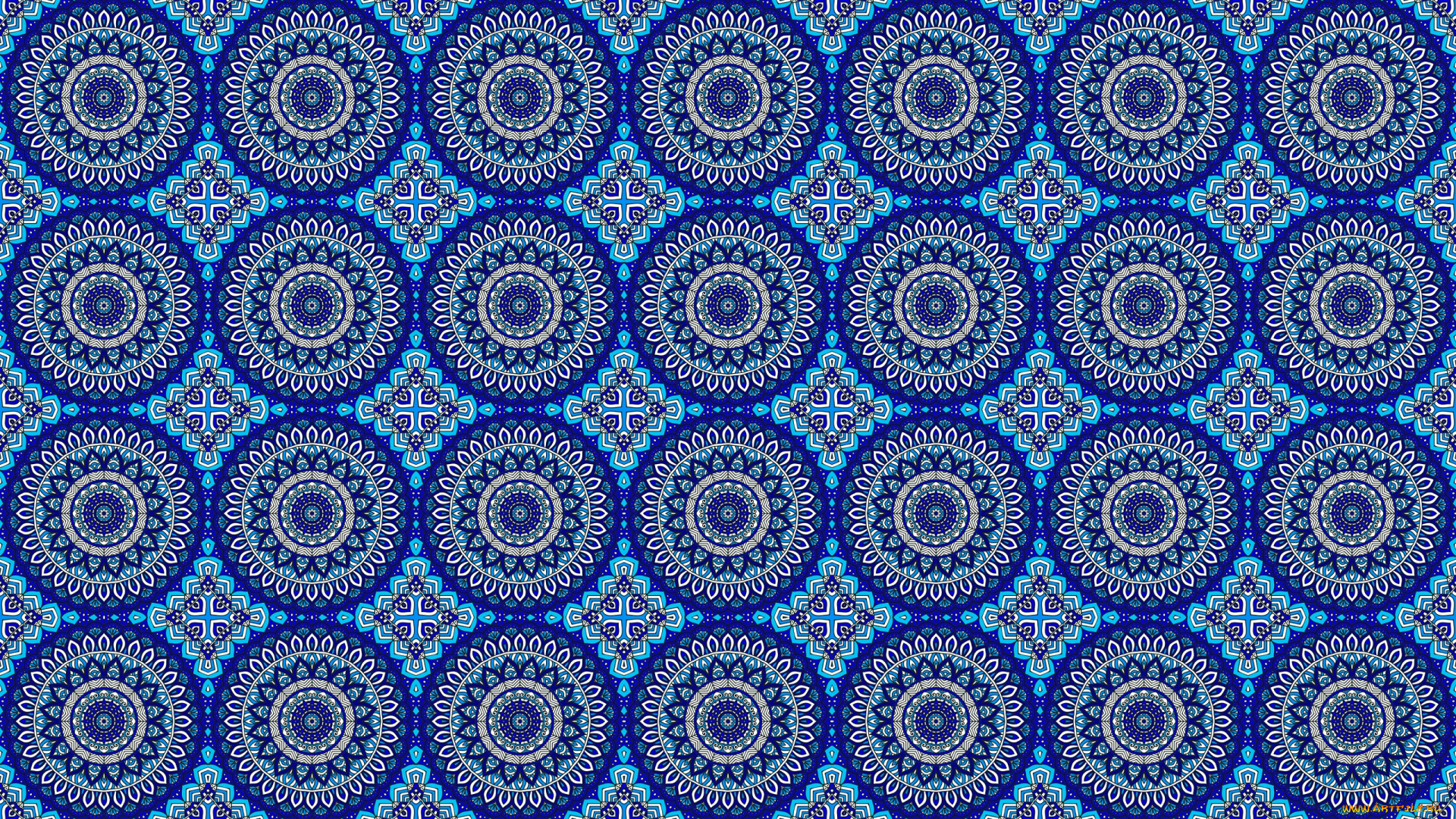 векторная, графика, графика, , graphics, орнамент, круги, синий, узор