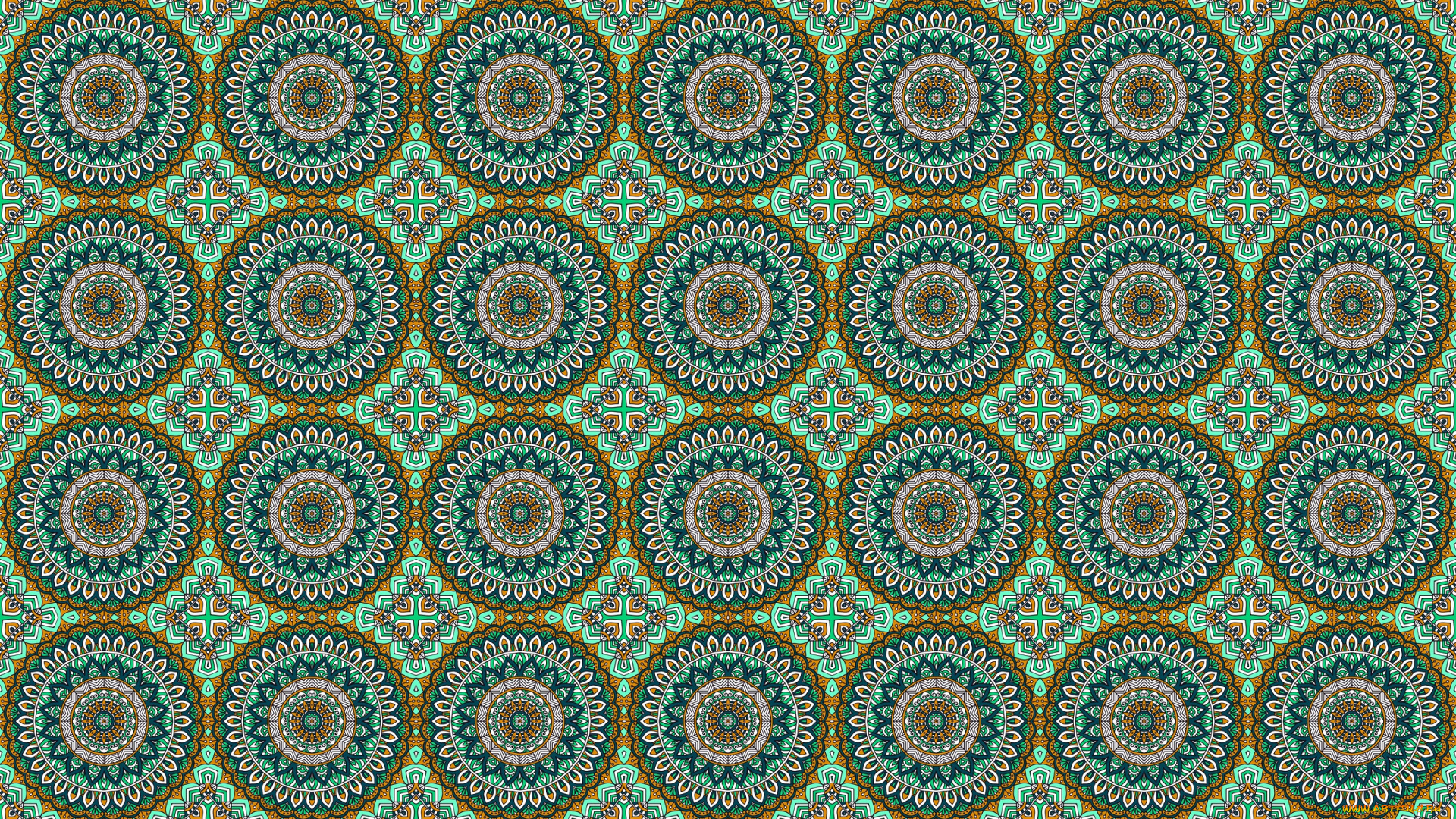 векторная, графика, графика, , graphics, зеленый, узор, орнамент, круги