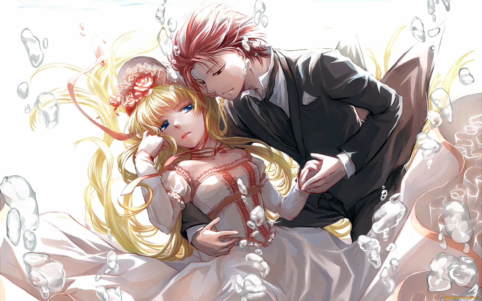 аниме, fairy, tail, девушка, взгляд, фон