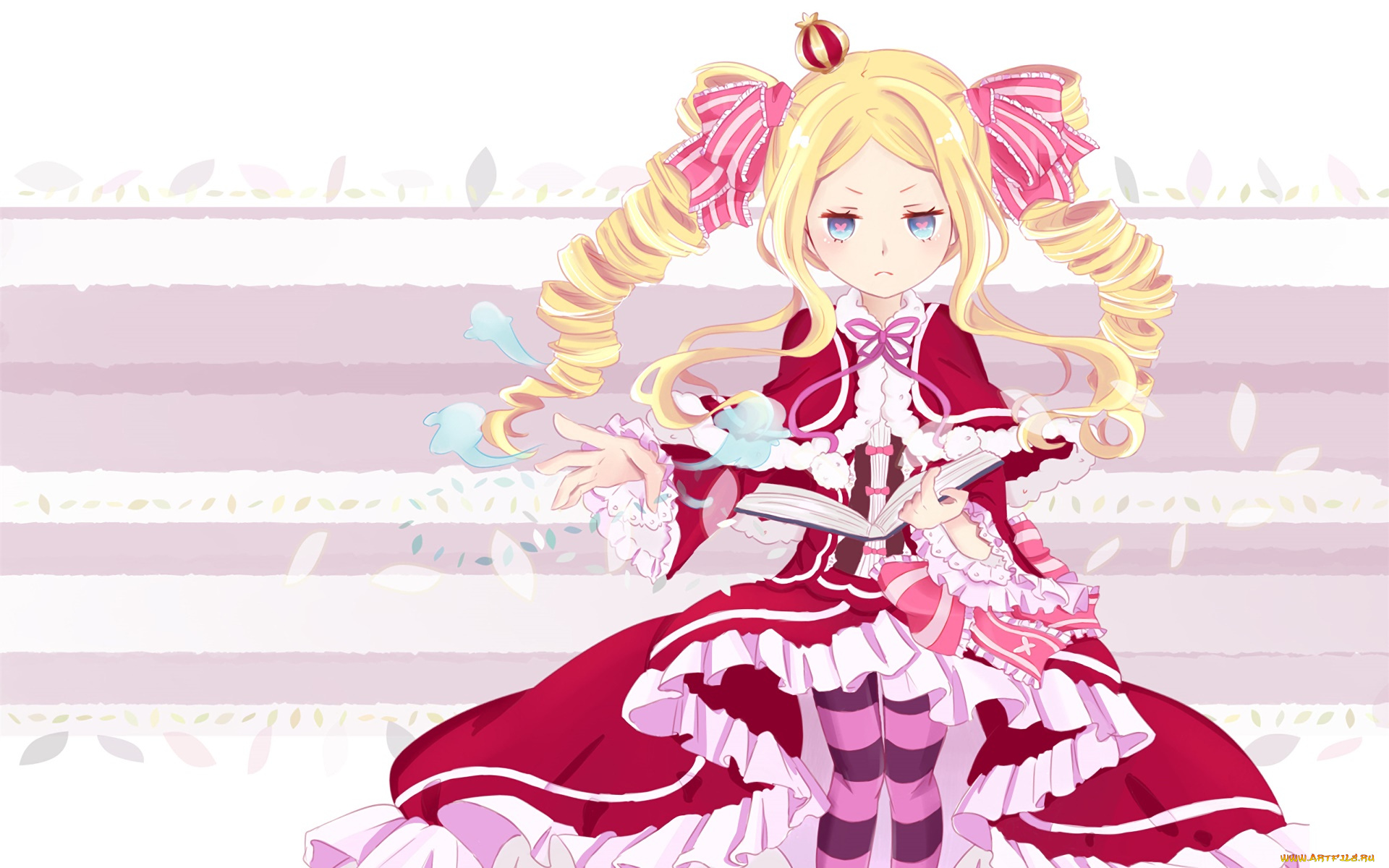 аниме, re, , zero, kara, hajimeru, isekai, seikatsu, девушка, фон, взгляд