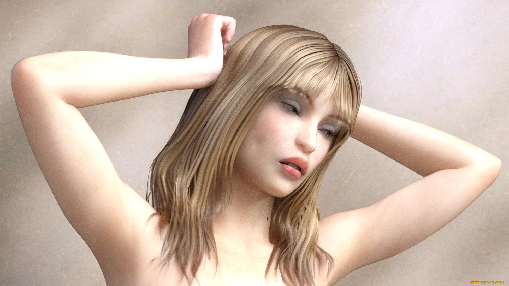 3д, графика, портрет, , portraits, взгляд, девушка, фон