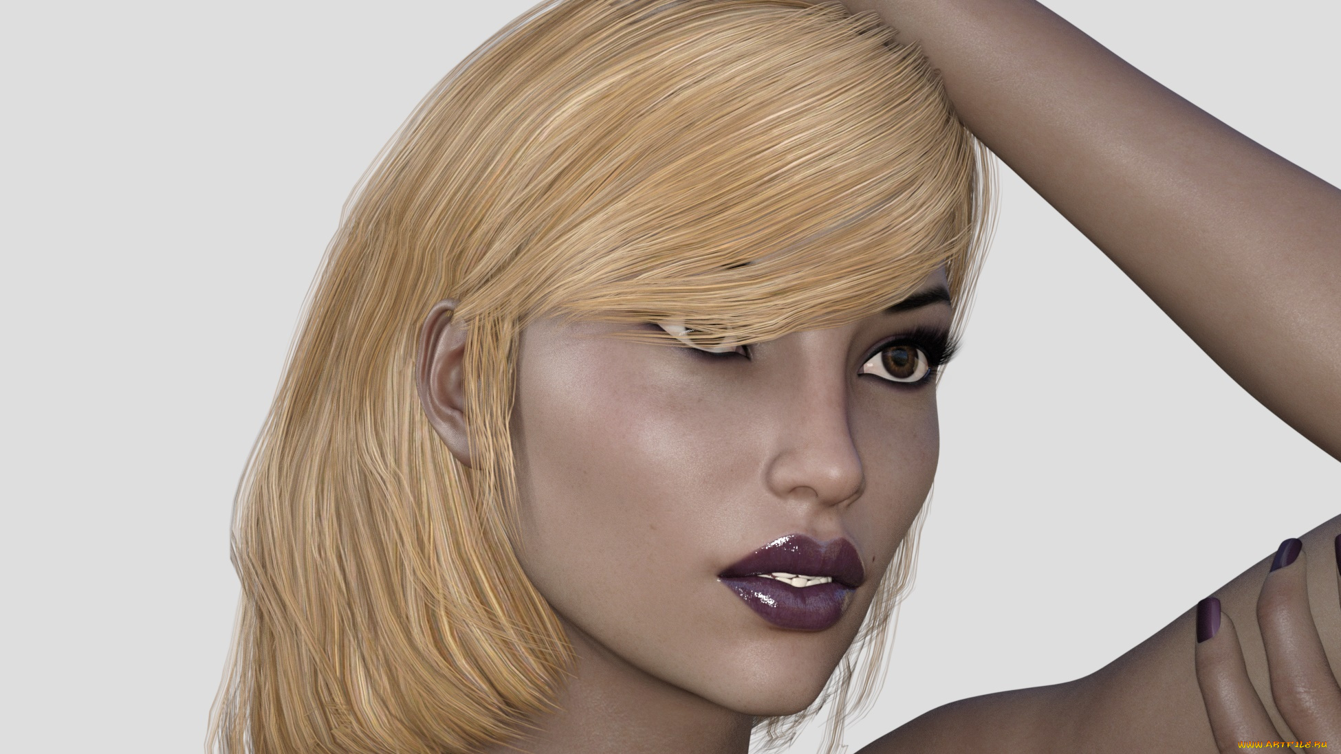 3д, графика, портрет, , portraits, фон, взгляд, девушка