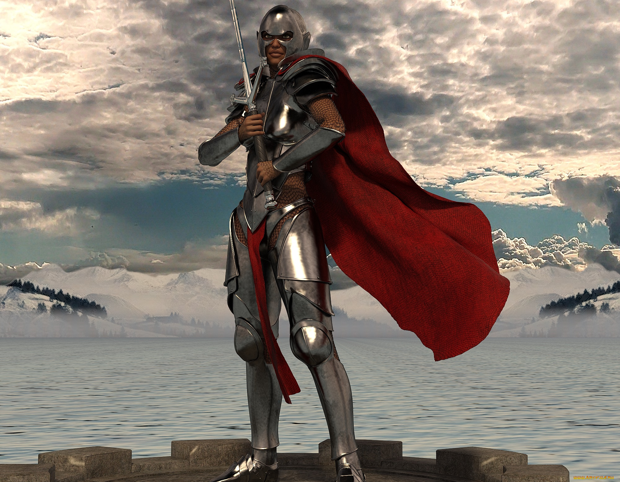 3д, графика, амазонки, , amazon, фон, оружие, взгляд, девушка