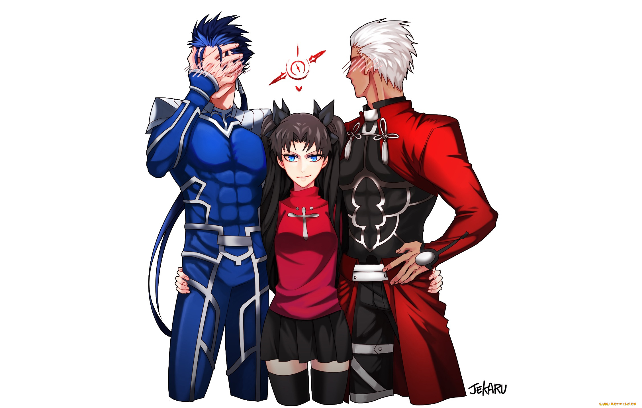 аниме, fate, stay, night, арчер, рин, лансер