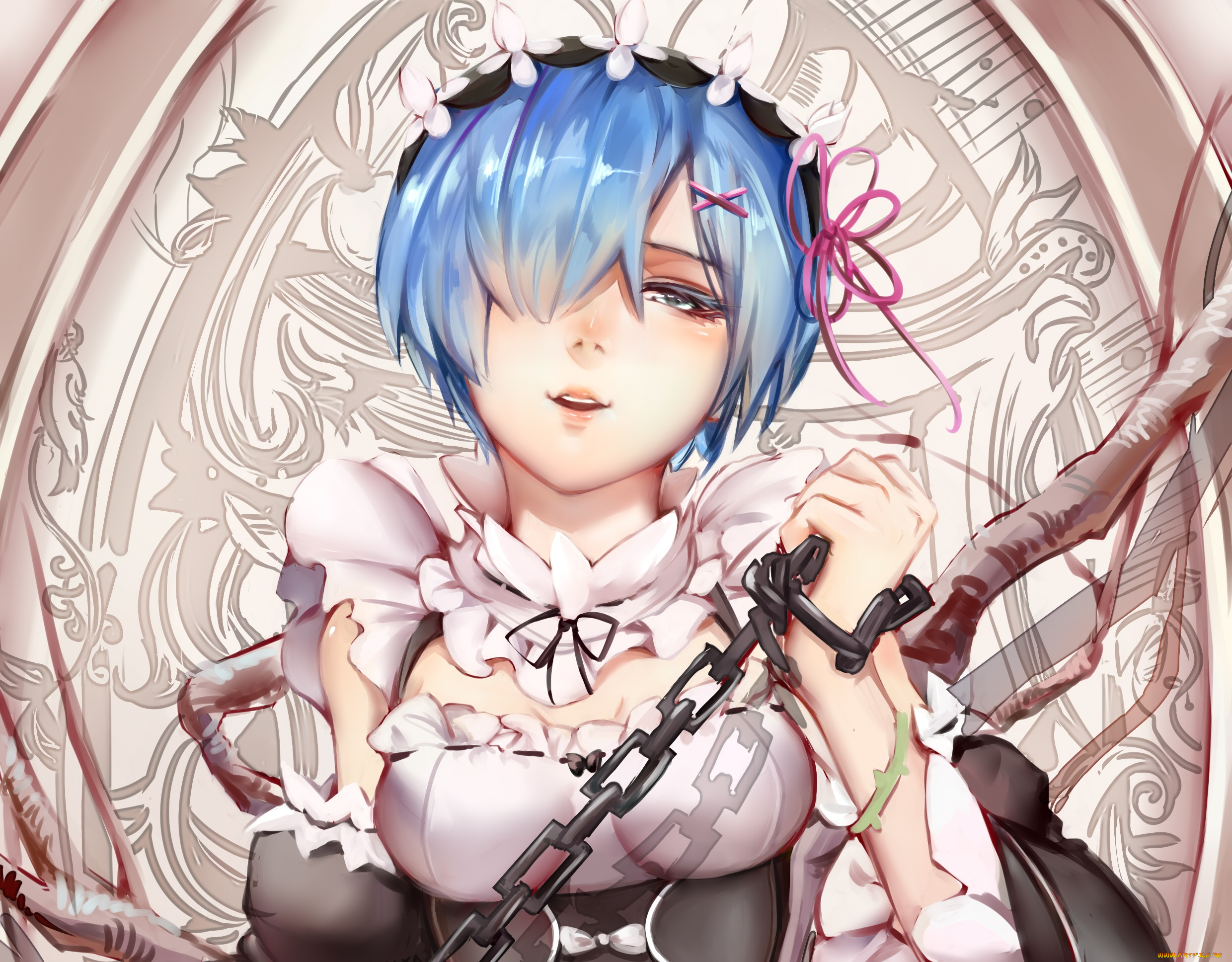 аниме, re, , zero, kara, hajimeru, isekai, seikatsu, рем