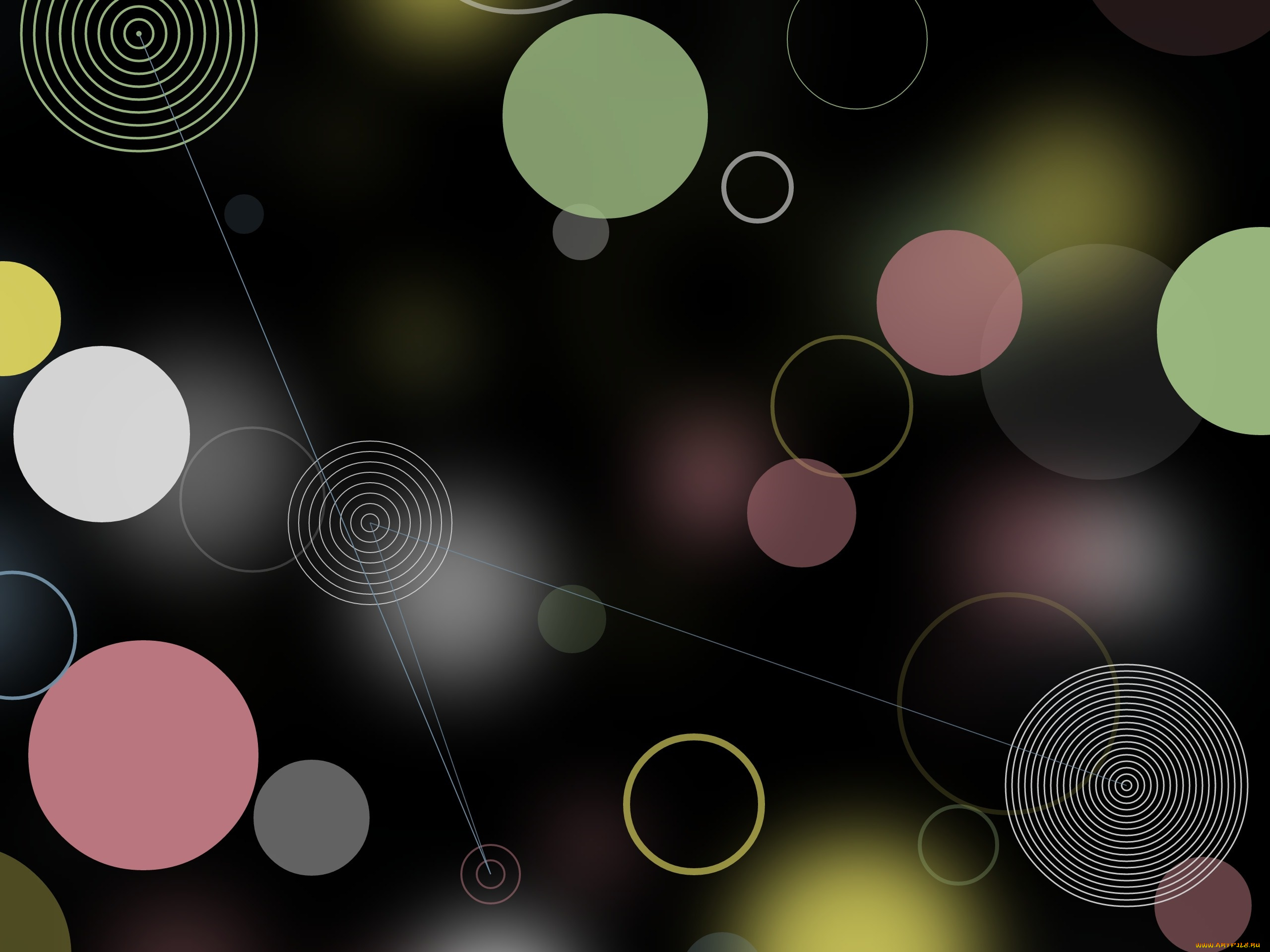 векторная, графика, графика, , graphics, розовый, круги, блики, голубой, абстракция, фон, черный