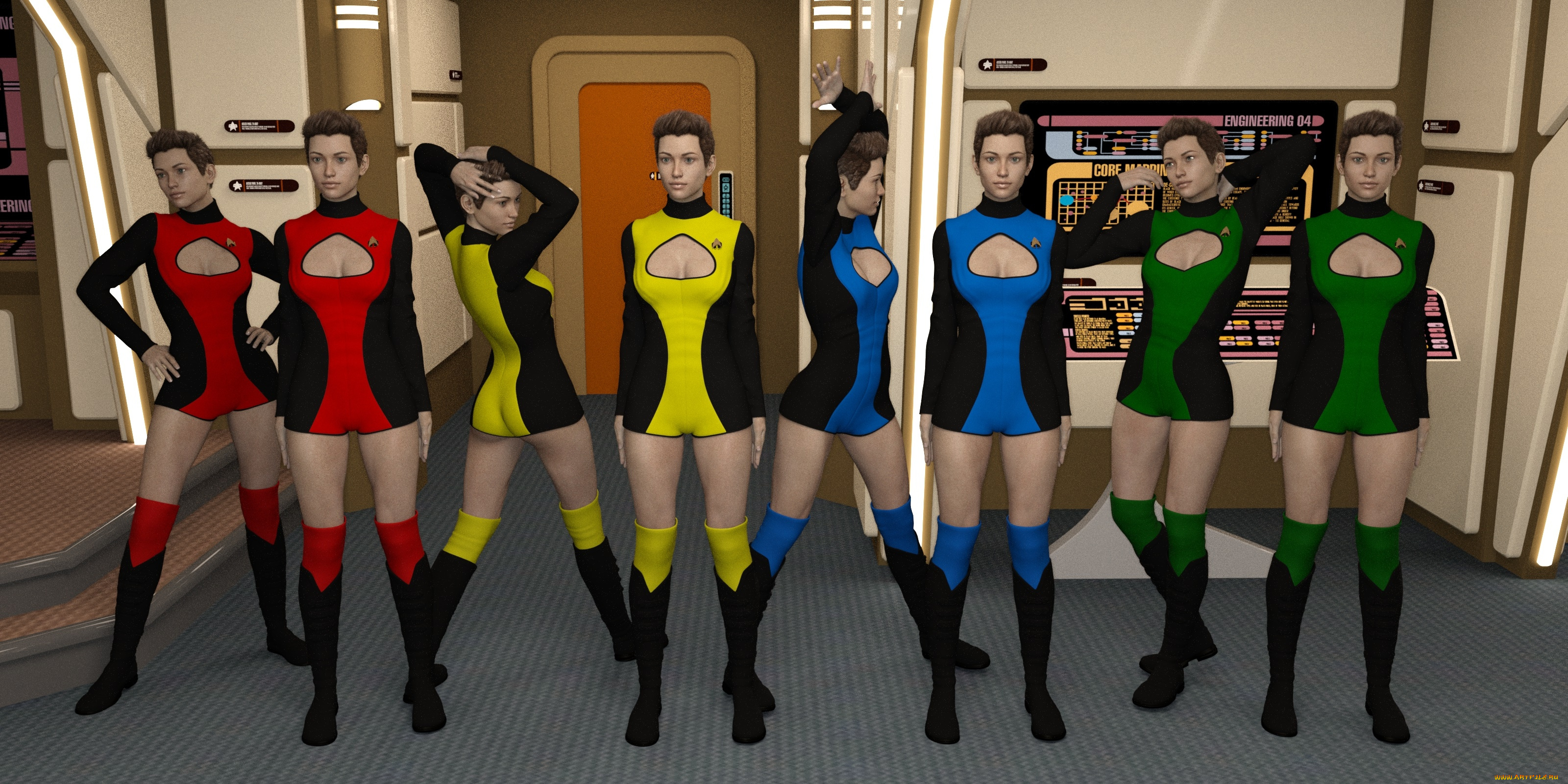 3д, графика, фантазия, , fantasy, взгляд, девушки, фон