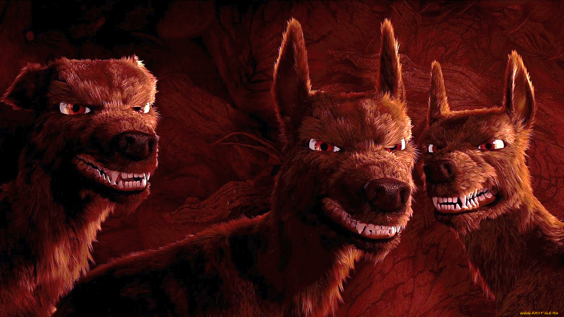 мультфильмы, free, birds, собака, оскал, трое