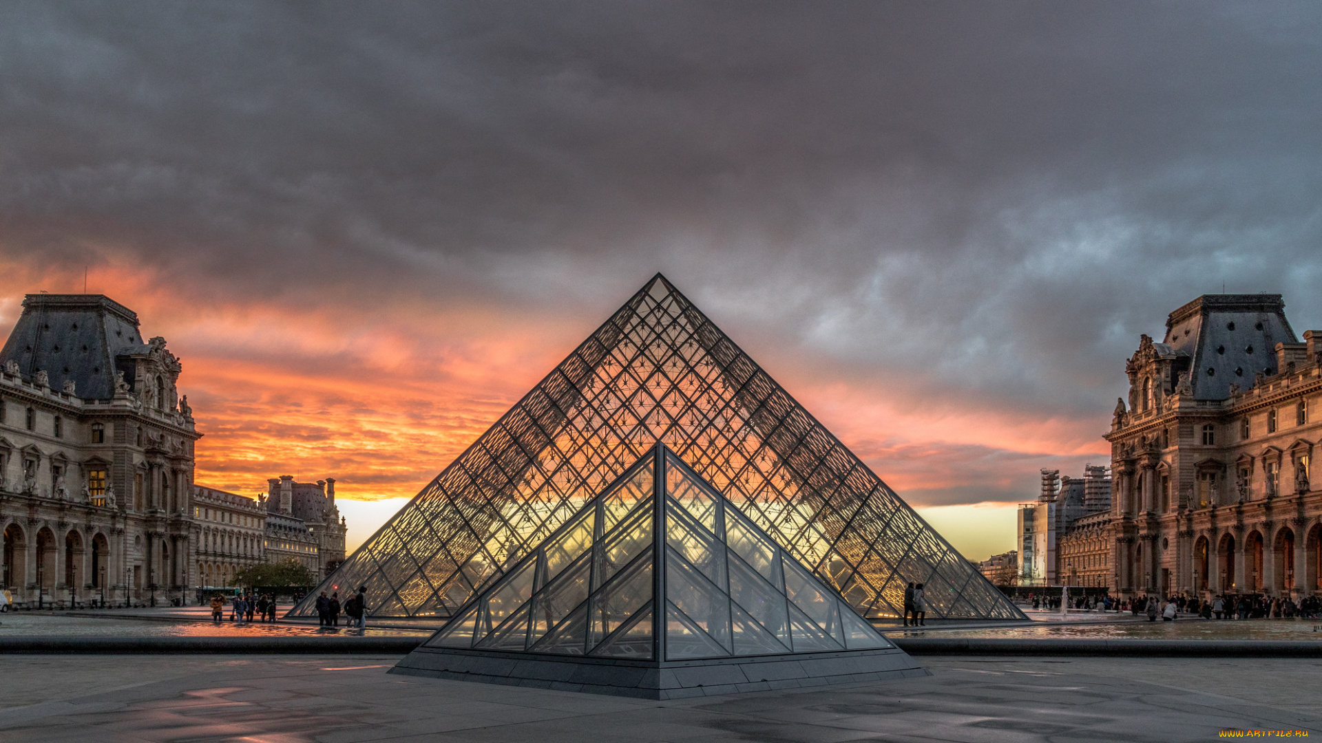 paris, города, париж, , франция, пирамида, дворец