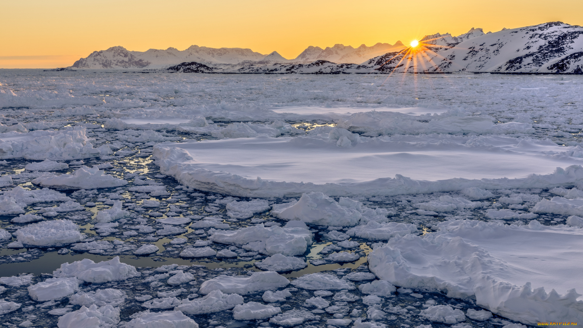 природа, айсберги, и, ледники, простор