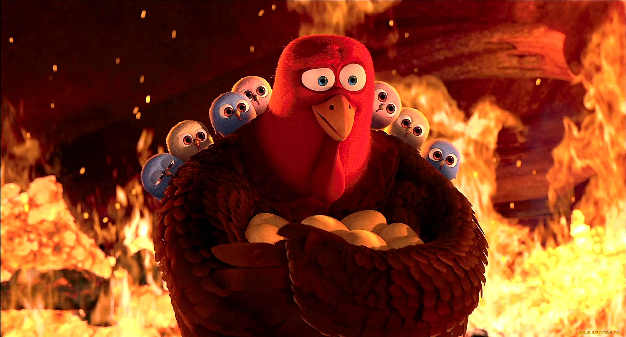 мультфильмы, free, birds, пламя, птица, огонь, яйцо, много, птенец, индюк