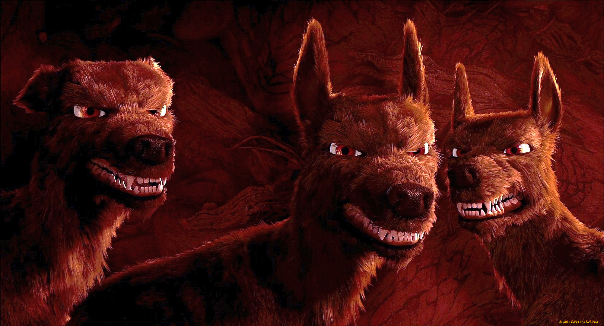 мультфильмы, free, birds, собака, оскал, трое