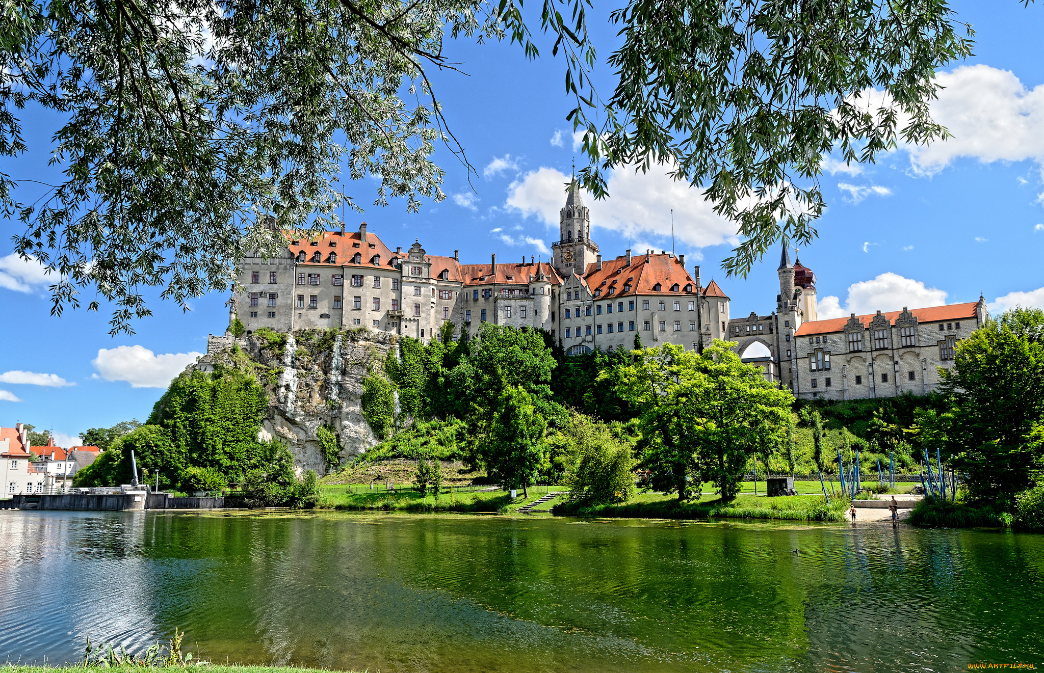 schloss, sigmaringen, города, замки, германии, простор