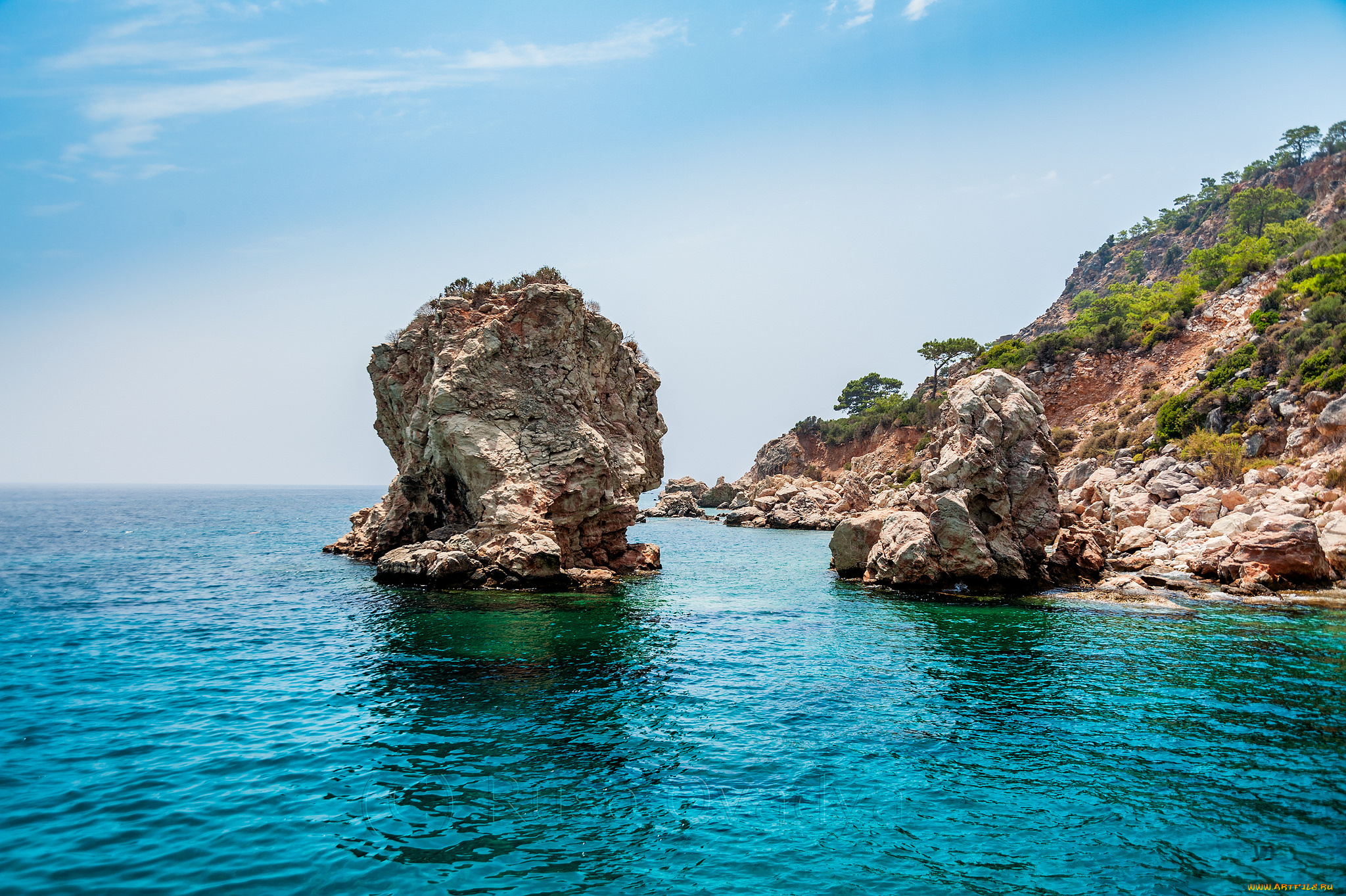 природа, побережье, простор