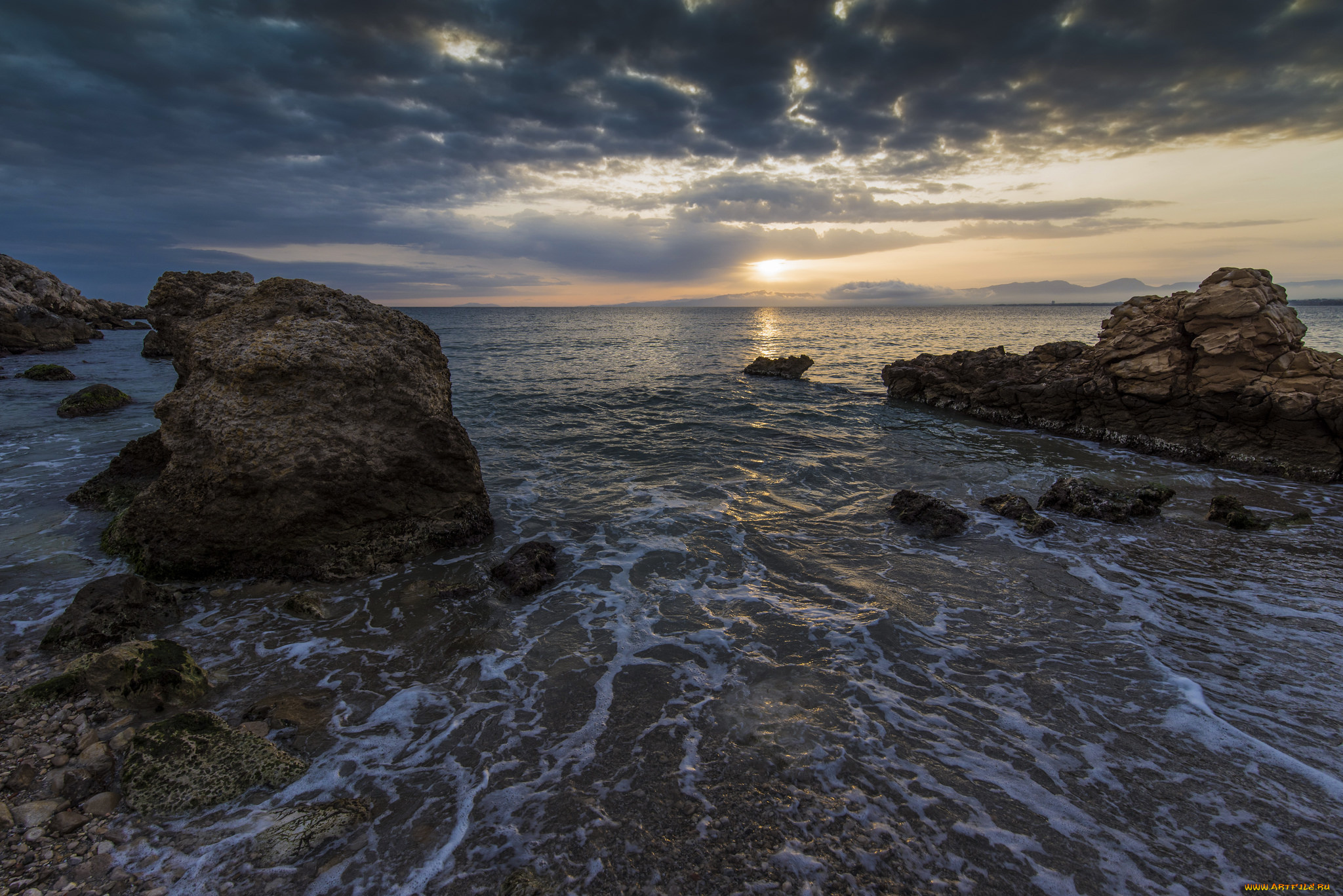 природа, побережье, простор