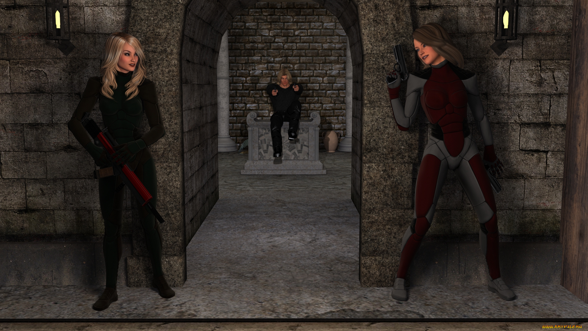 3д, графика, фантазия, , fantasy, фон, взгляд, девушка