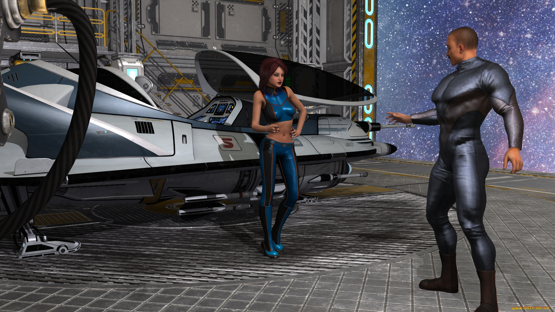 3д, графика, фантазия, , fantasy, фон, взгляд, девушка