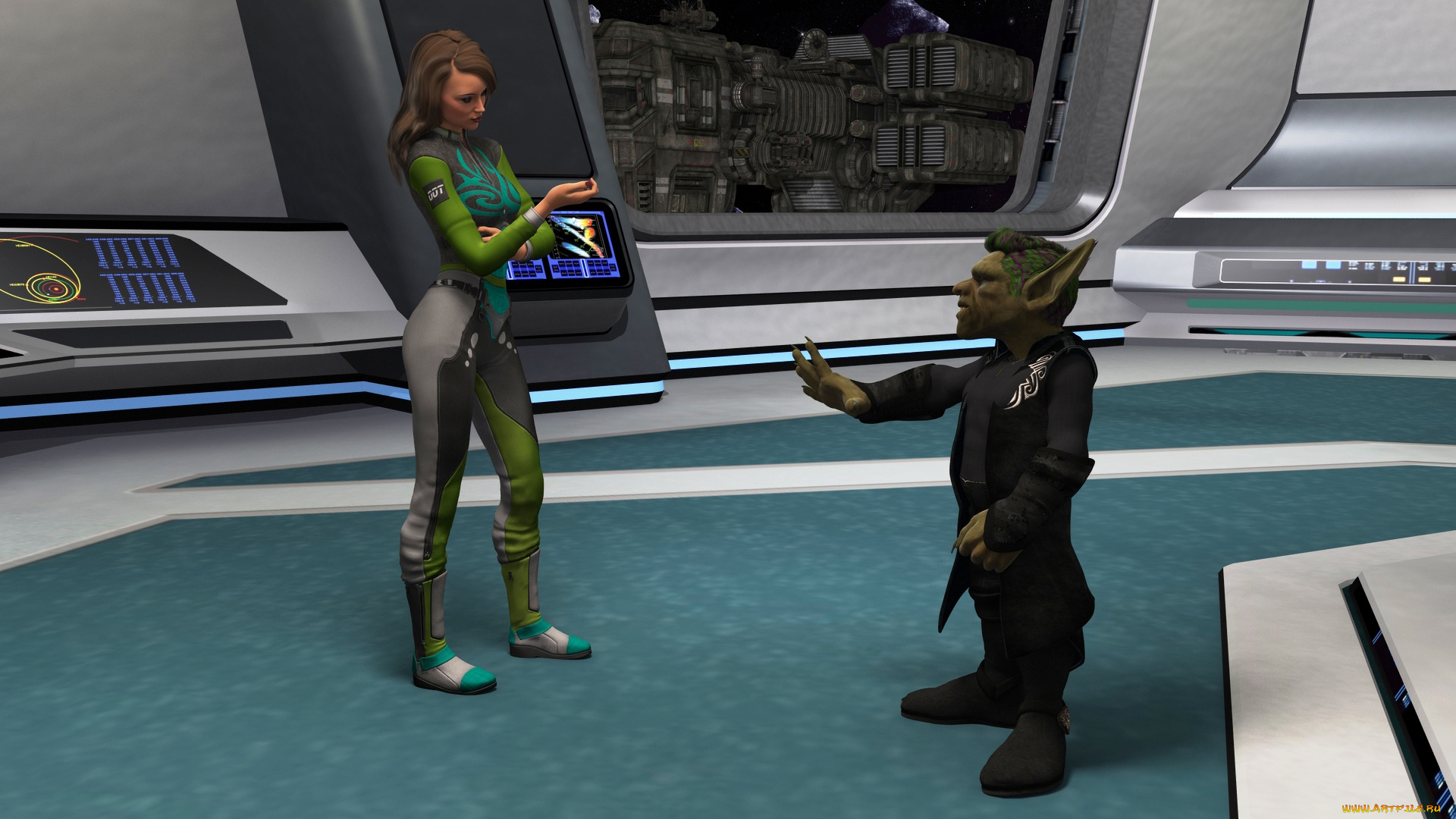 3д, графика, фантазия, , fantasy, фон, взгляд, девушка