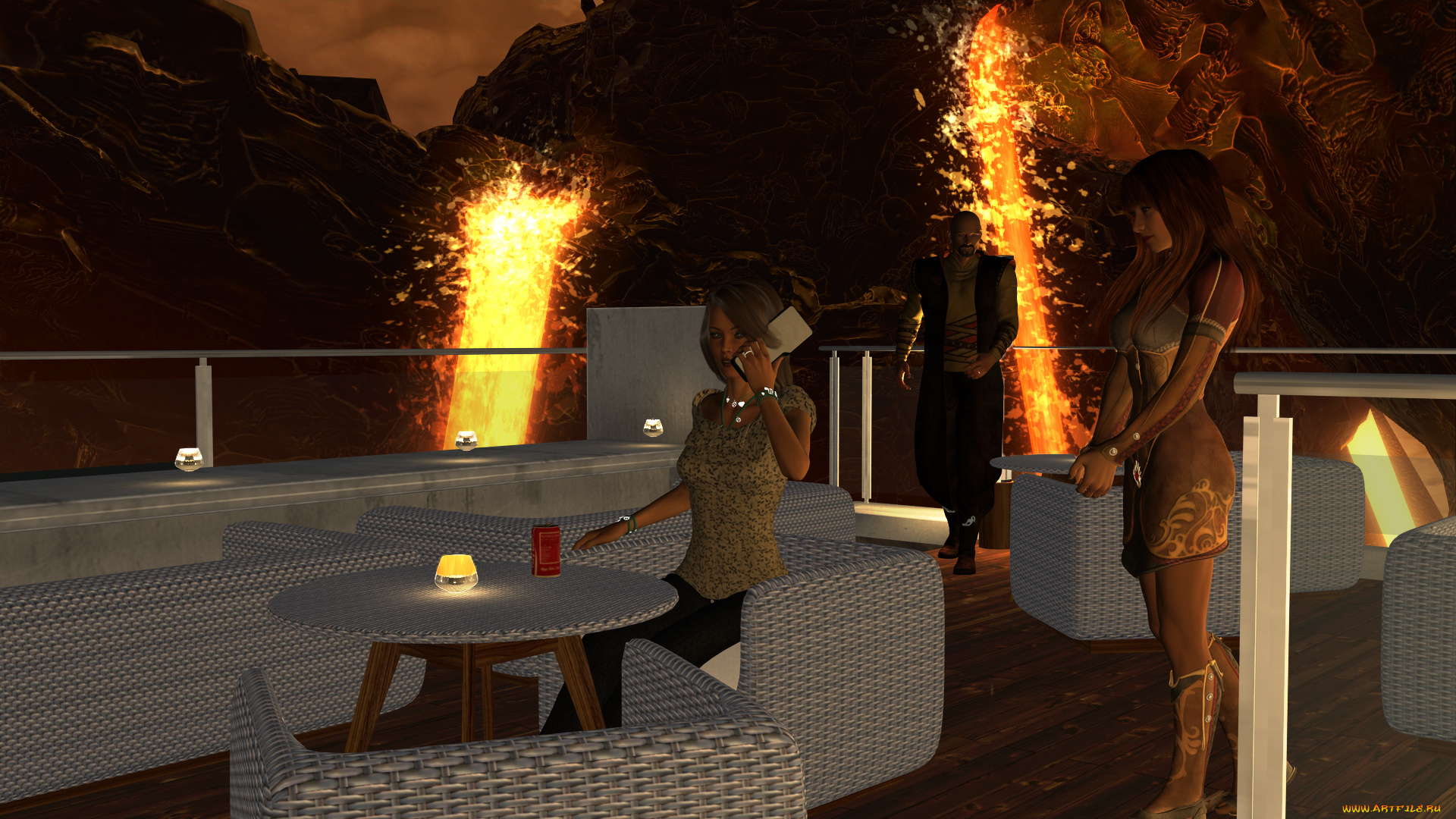 3д, графика, фантазия, , fantasy, фон, взгляд, девушки