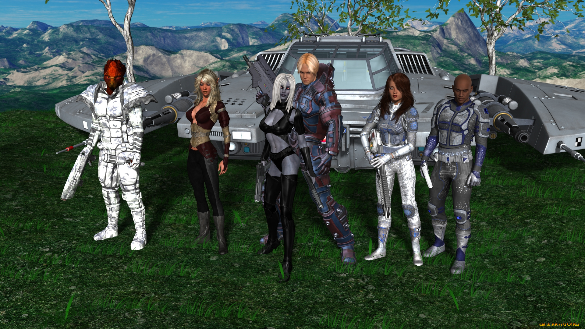 3д, графика, фантазия, , fantasy, взгляд, девушки, фон