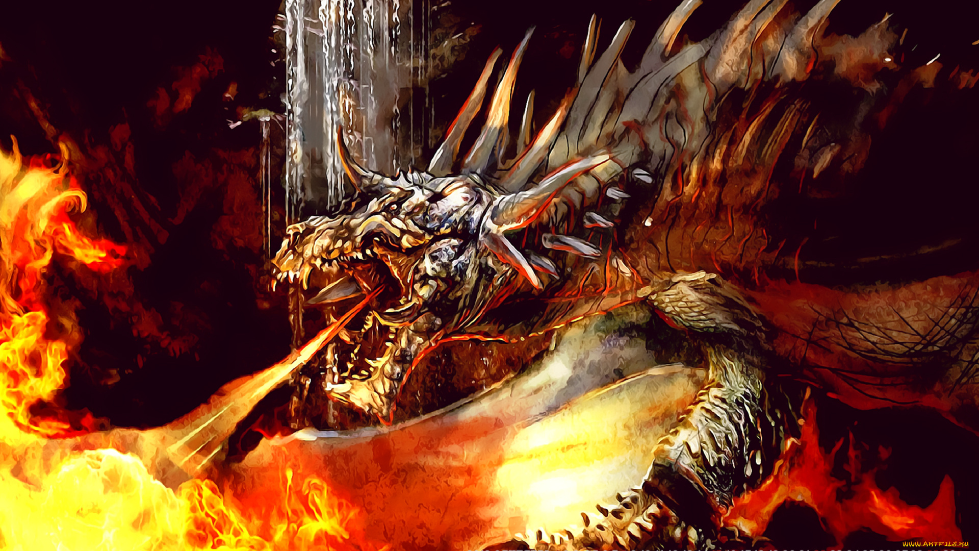 календари, фэнтези, 2019, calendar, пламя, огонь, дракон