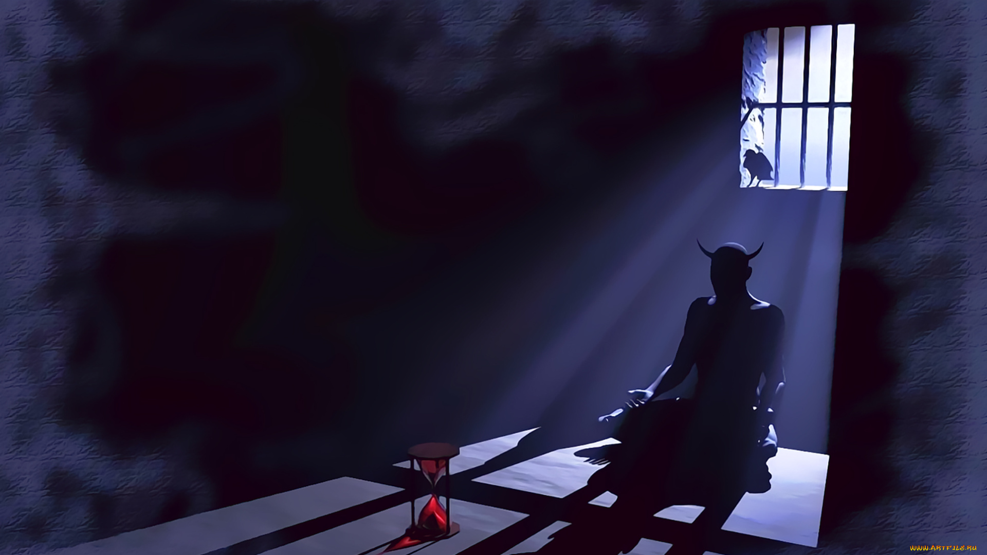 календари, фэнтези, решетка, окно, 2019, тень, существо, рога, calendar