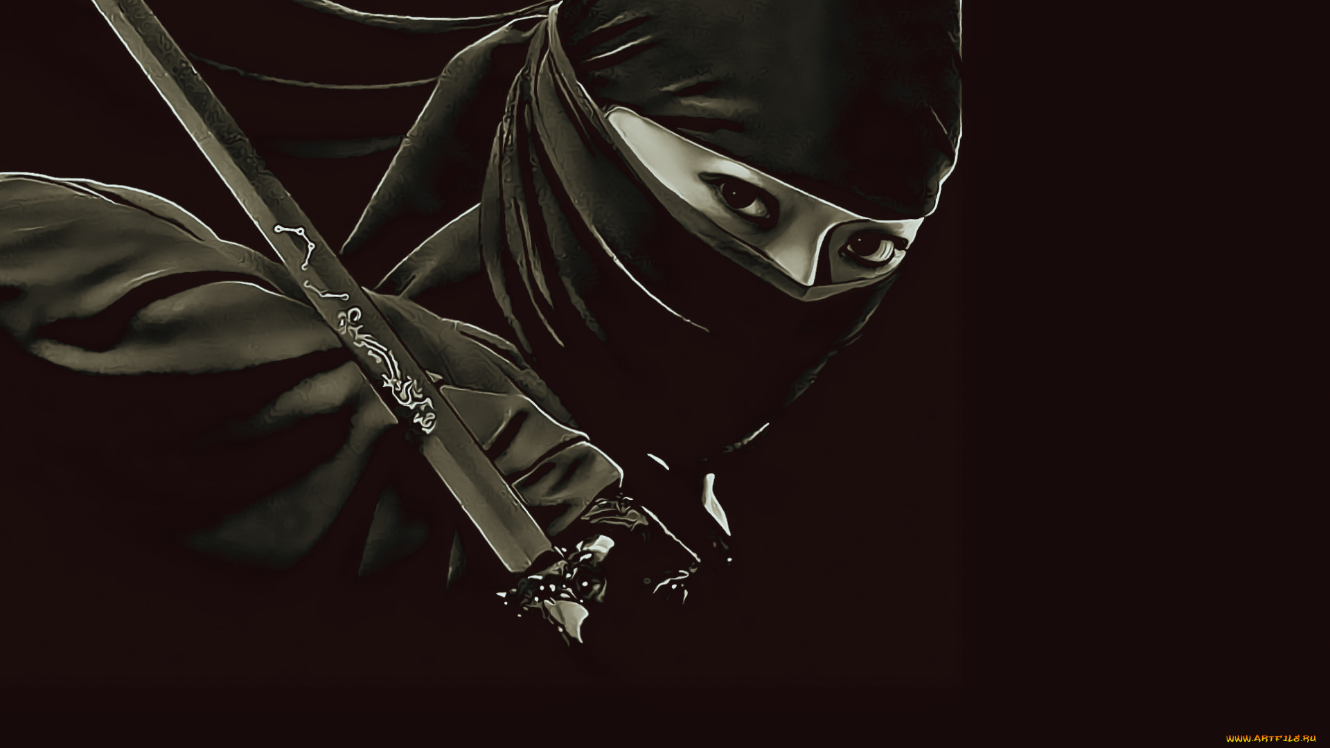 календари, компьютерный, дизайн, черный, оружие, женщина, лицо, девушка, маска, calendar, 2019