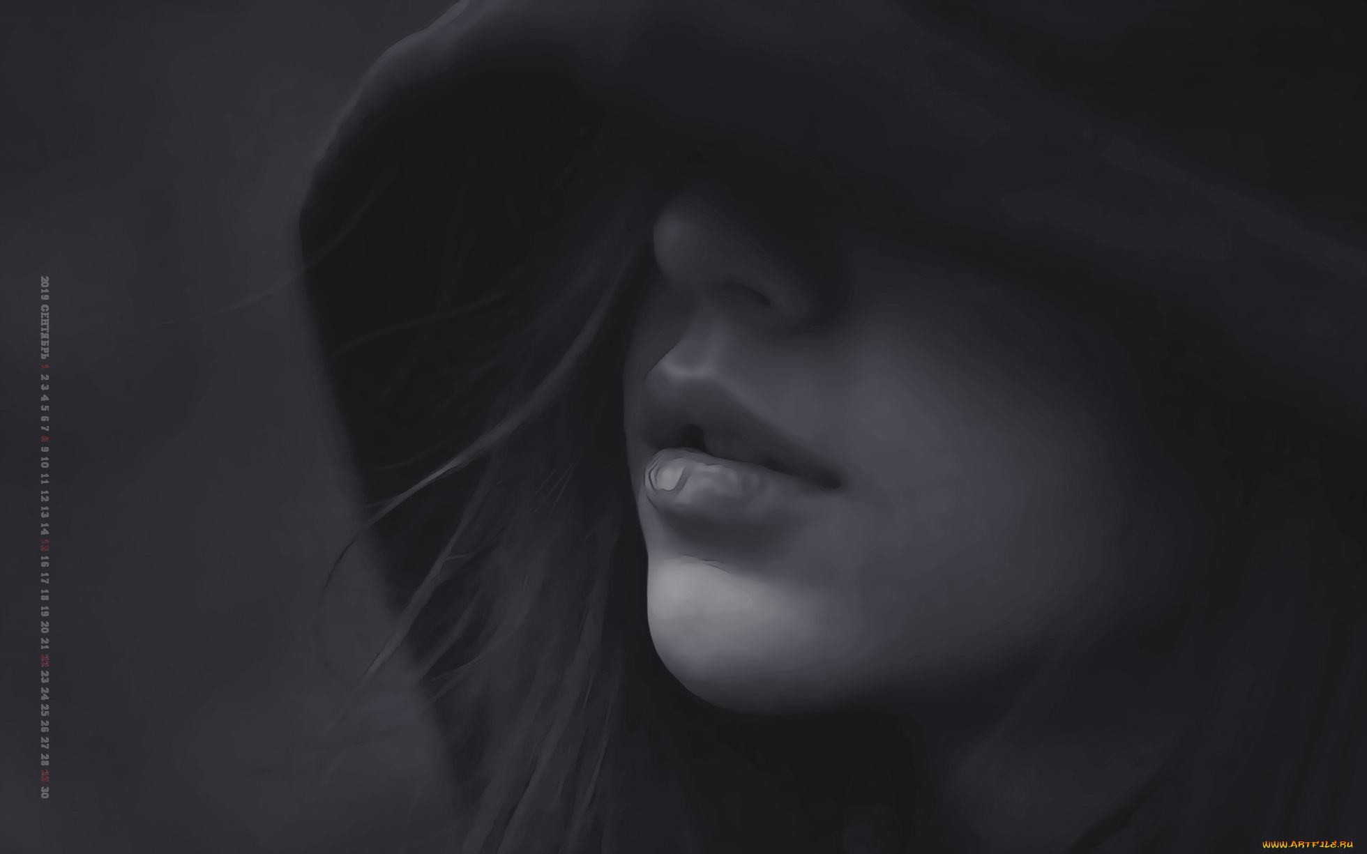 календари, компьютерный, дизайн, лицо, капюшон, женщина, девушка, calendar, 2019