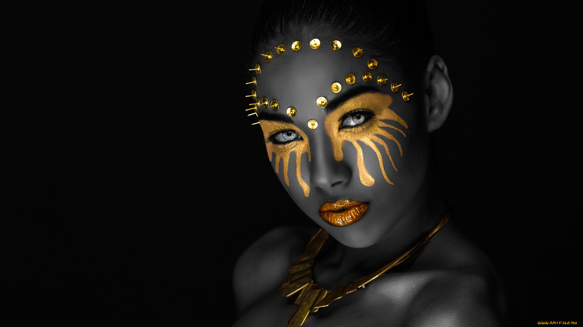 девушки, -, креатив, , косплей, чёрный, цвет, креатив, боди-арт, cosplay, брюнетка, девушка, модель, макияж, причёска, взгляд, claudia, coba, sanchez