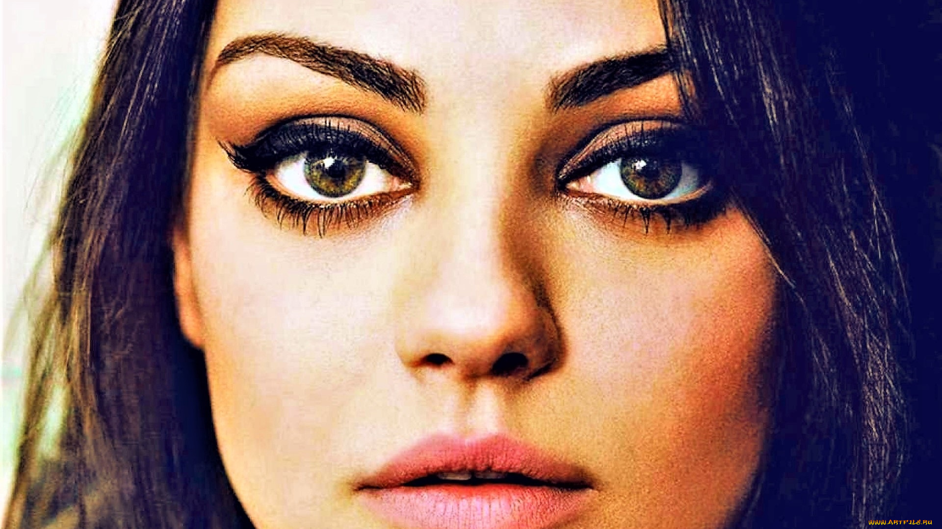 девушки, mila, kunis, шатенка, лицо