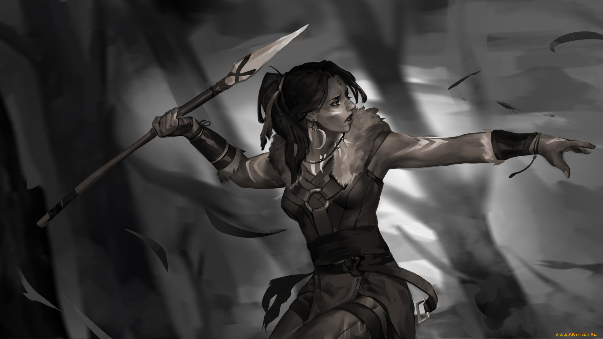 видео, игры, league, of, legends, нидали, копье, лес, nidalee