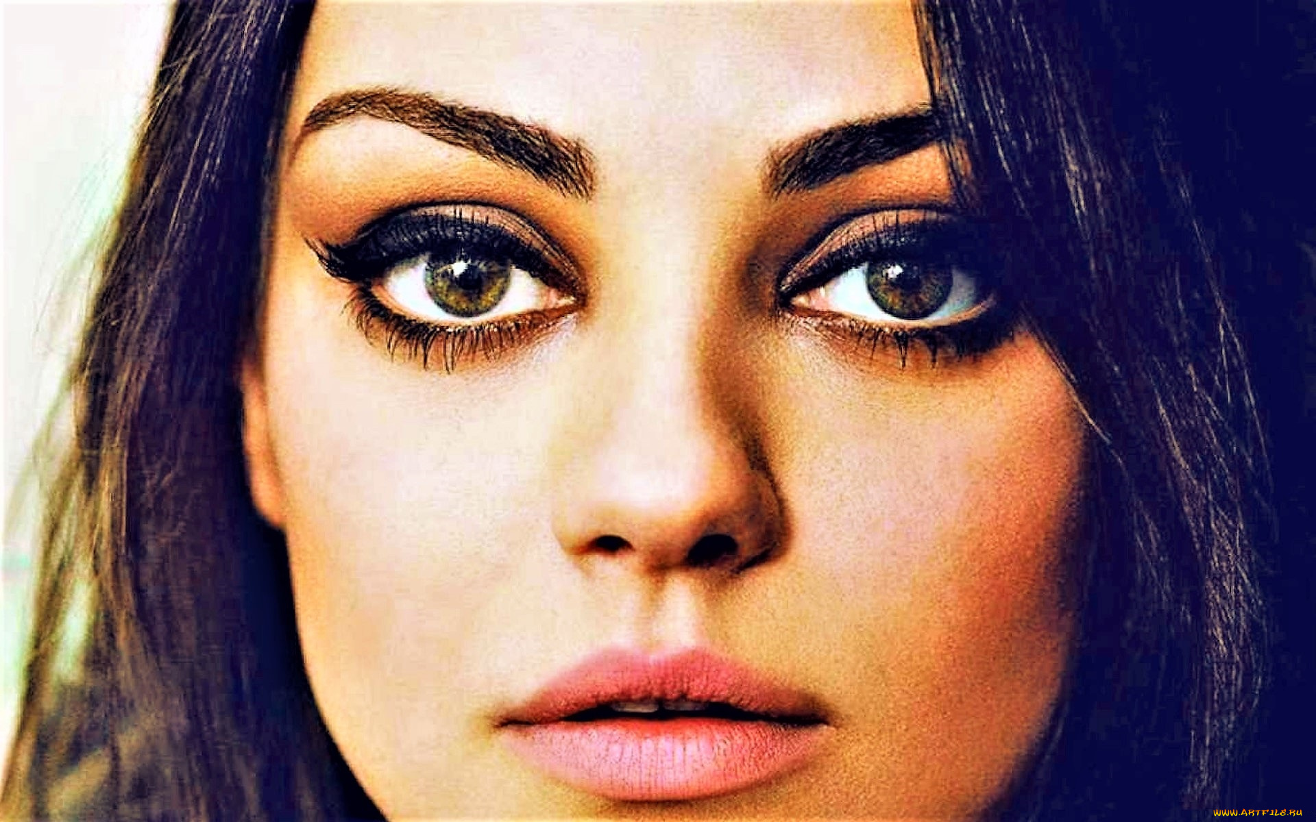 девушки, mila, kunis, шатенка, лицо