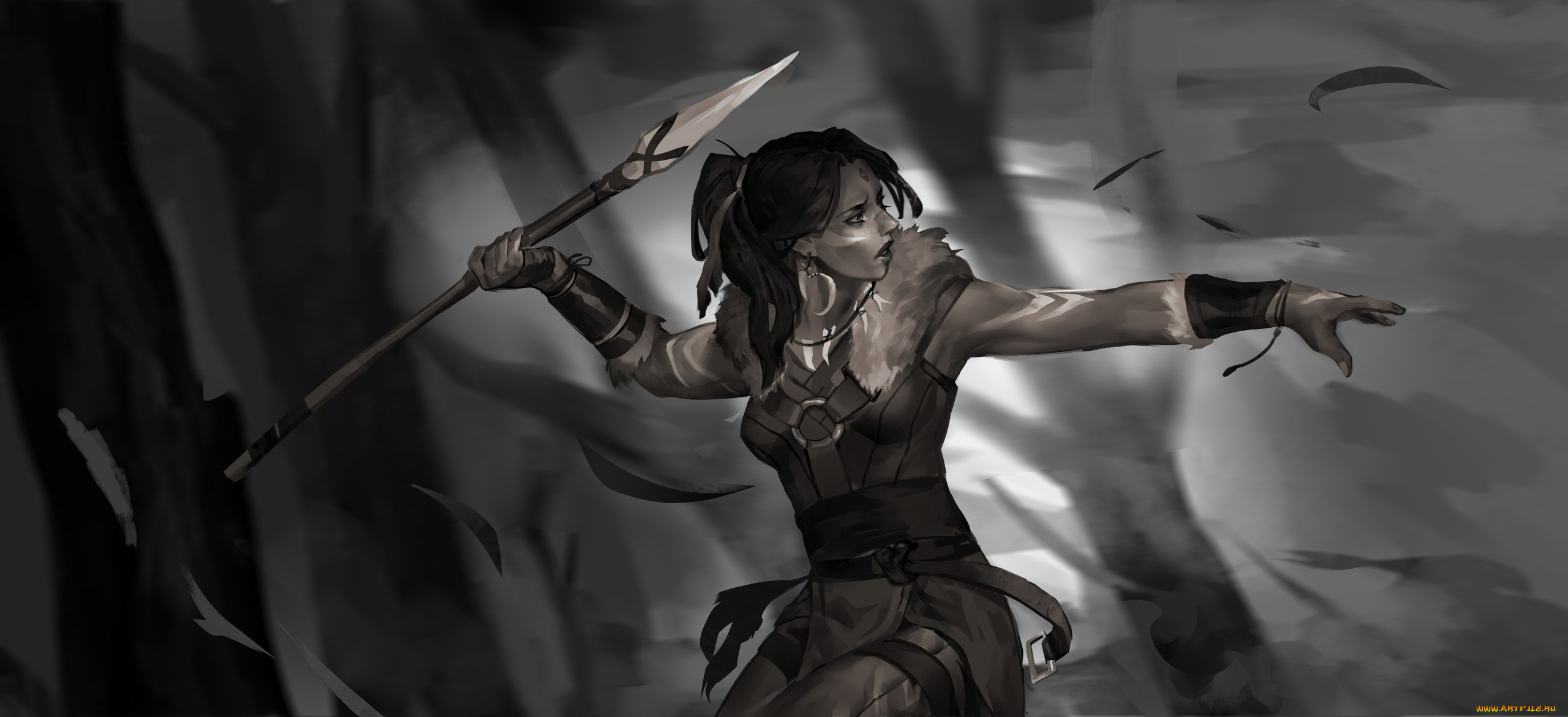 видео, игры, league, of, legends, нидали, копье, лес, nidalee