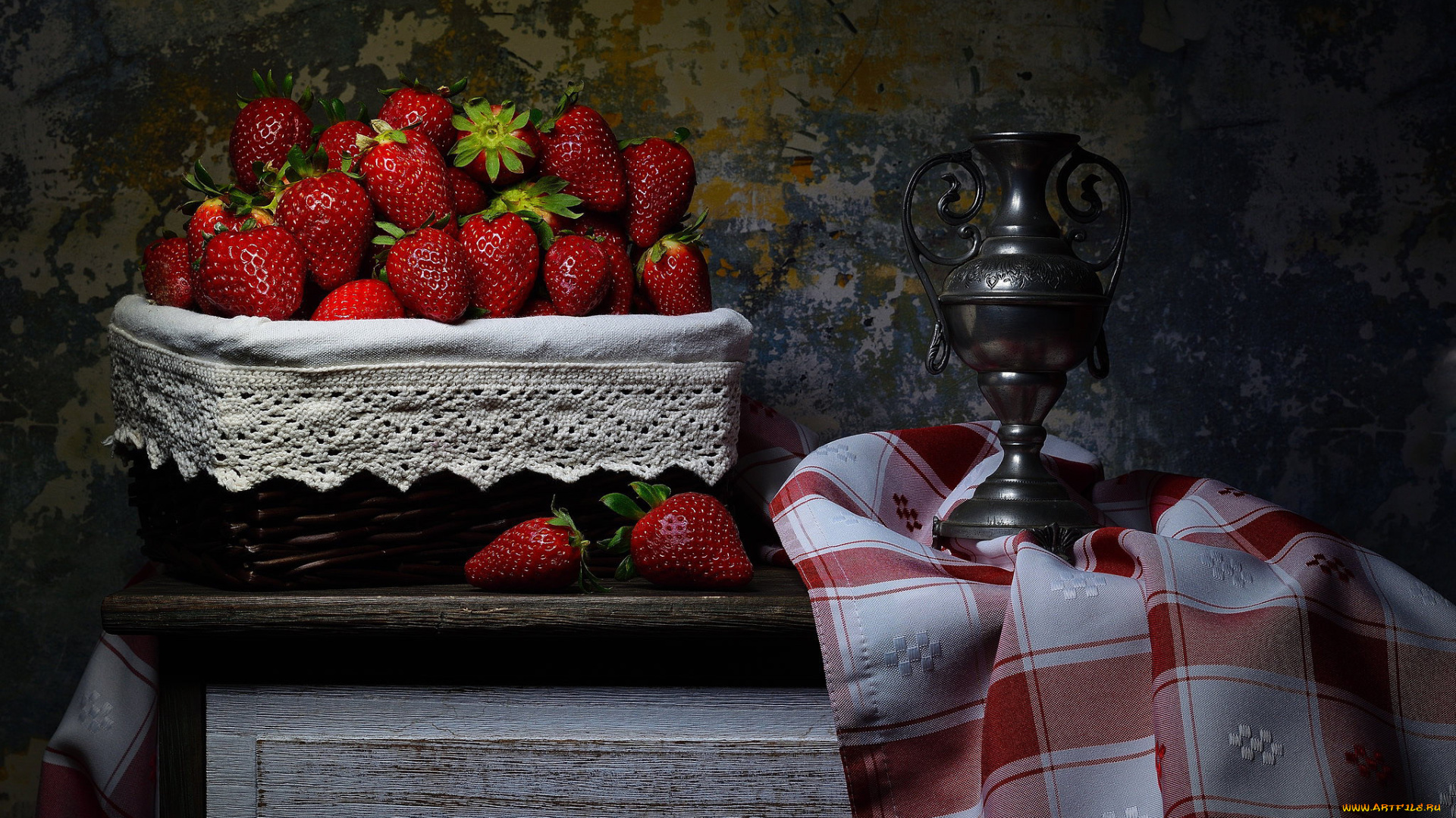 еда, клубника, , земляника, корзинка, крупная, спелая