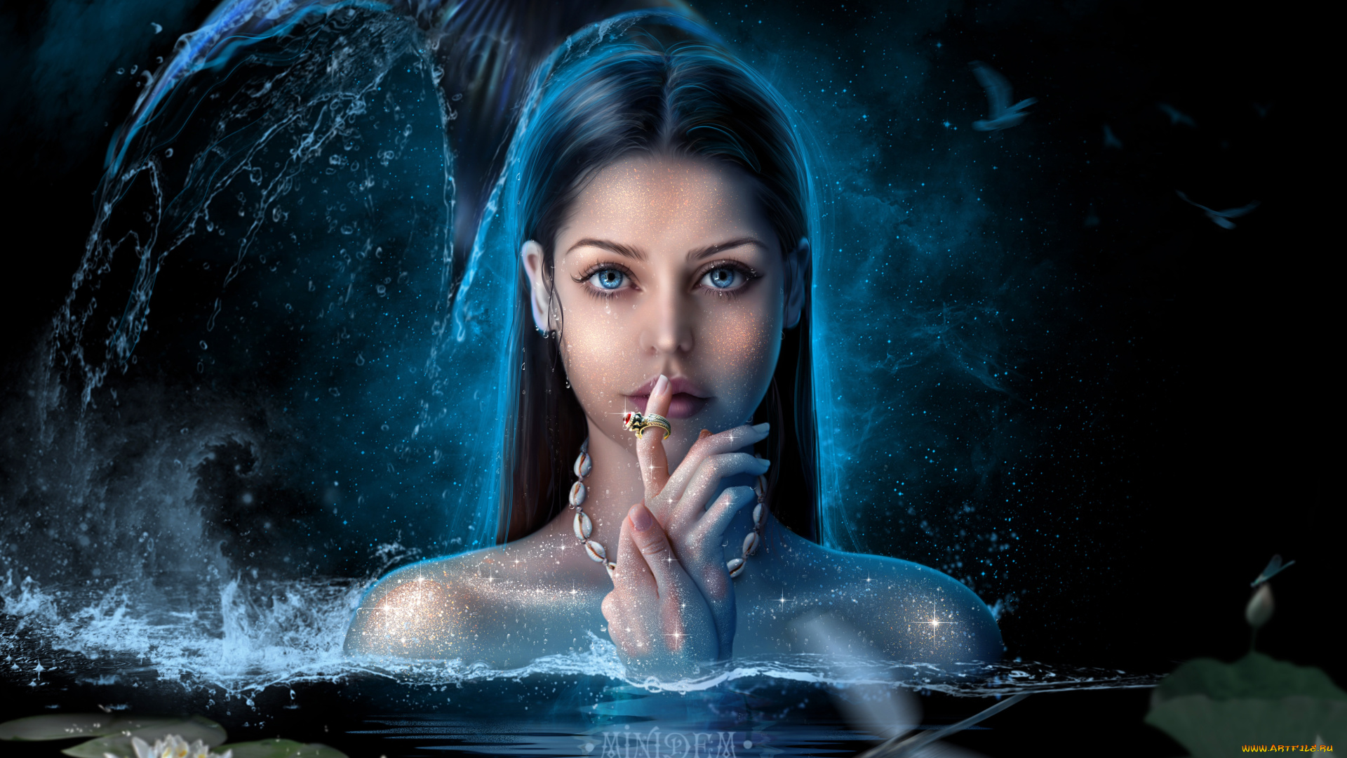 русалка, фэнтези, русалки, девушка, брюнетка, сексуальная, милая, красивая, симпатичная, классная, нежная, идеальная, яркая, игривая, великолепная, обаятельная, жгучая, спокойная, удивительная