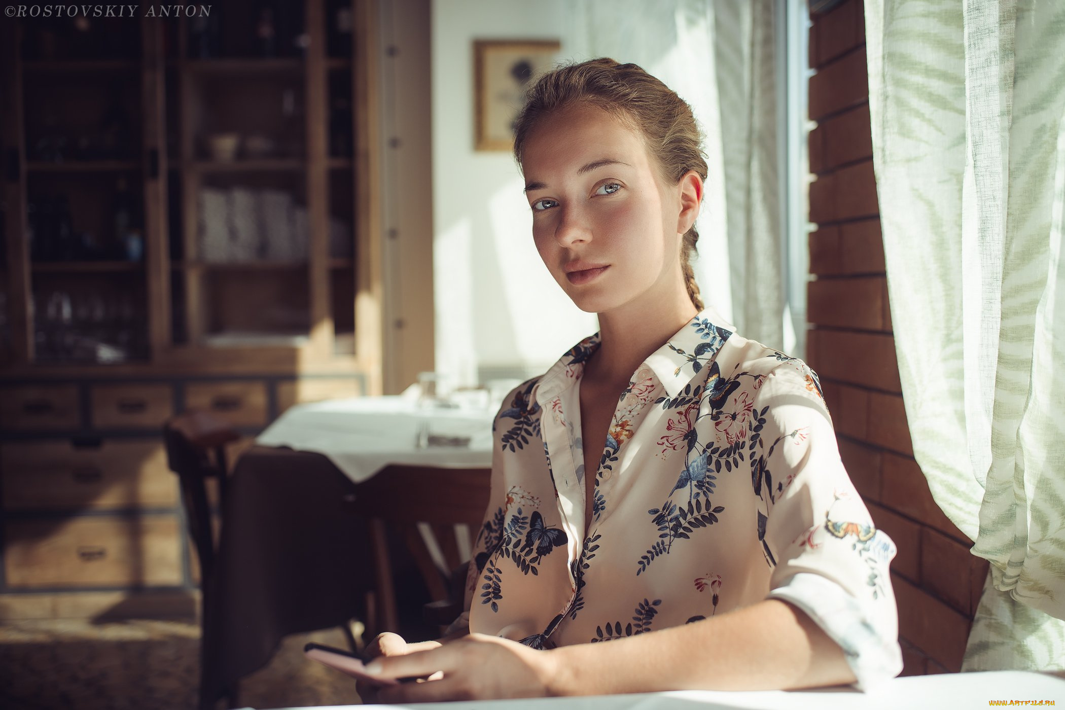 девушки, -, блондинки, , светловолосые, блондинка, рубашка, комната, наталья, андреева