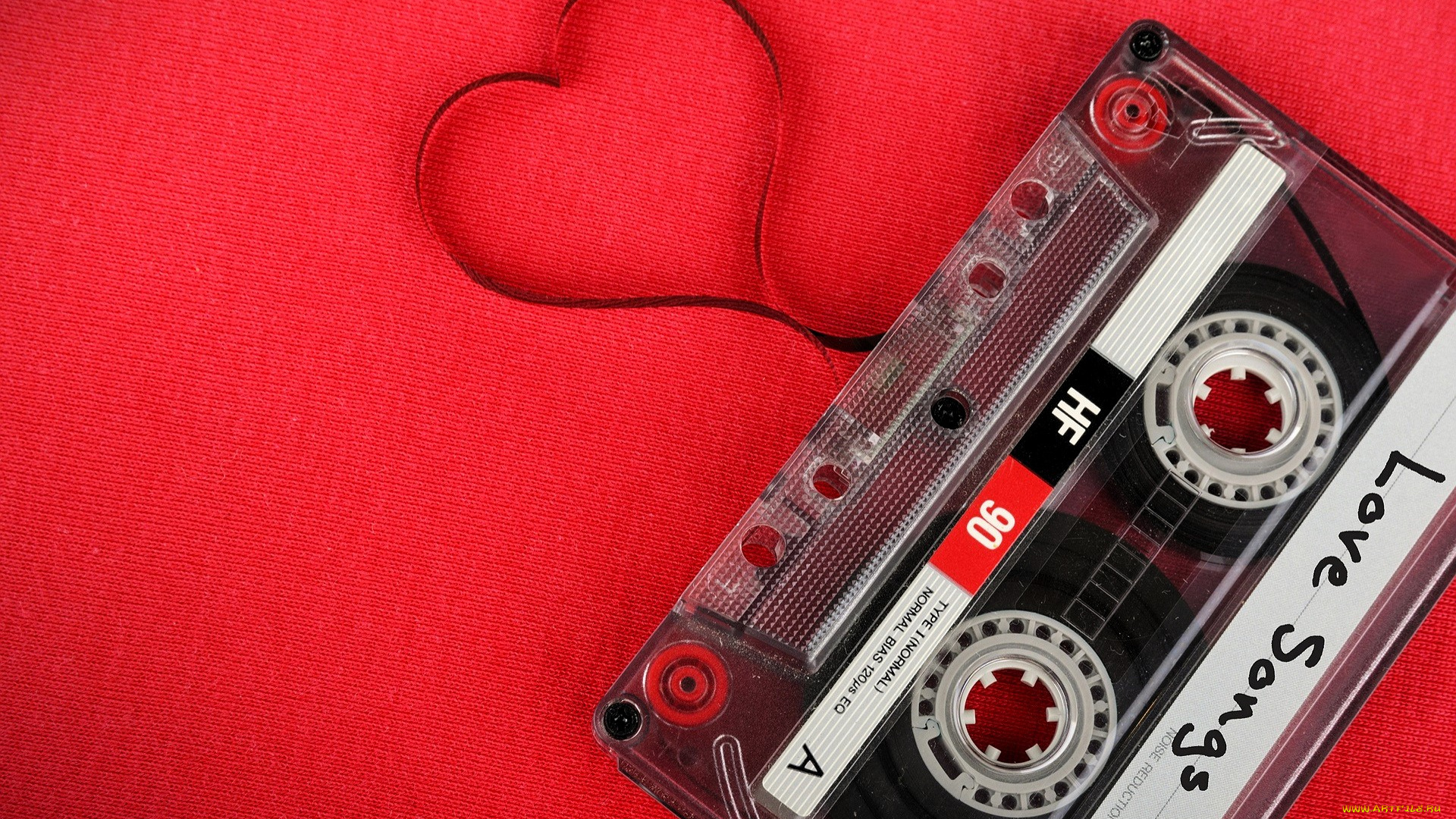 разное, предметы, быта, кассета, музыка, пленка, сердечко