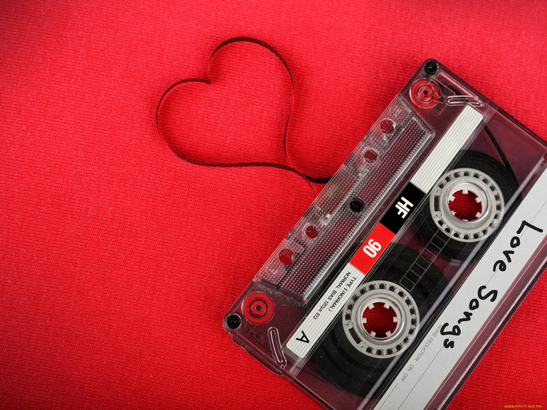 разное, предметы, быта, кассета, музыка, пленка, сердечко