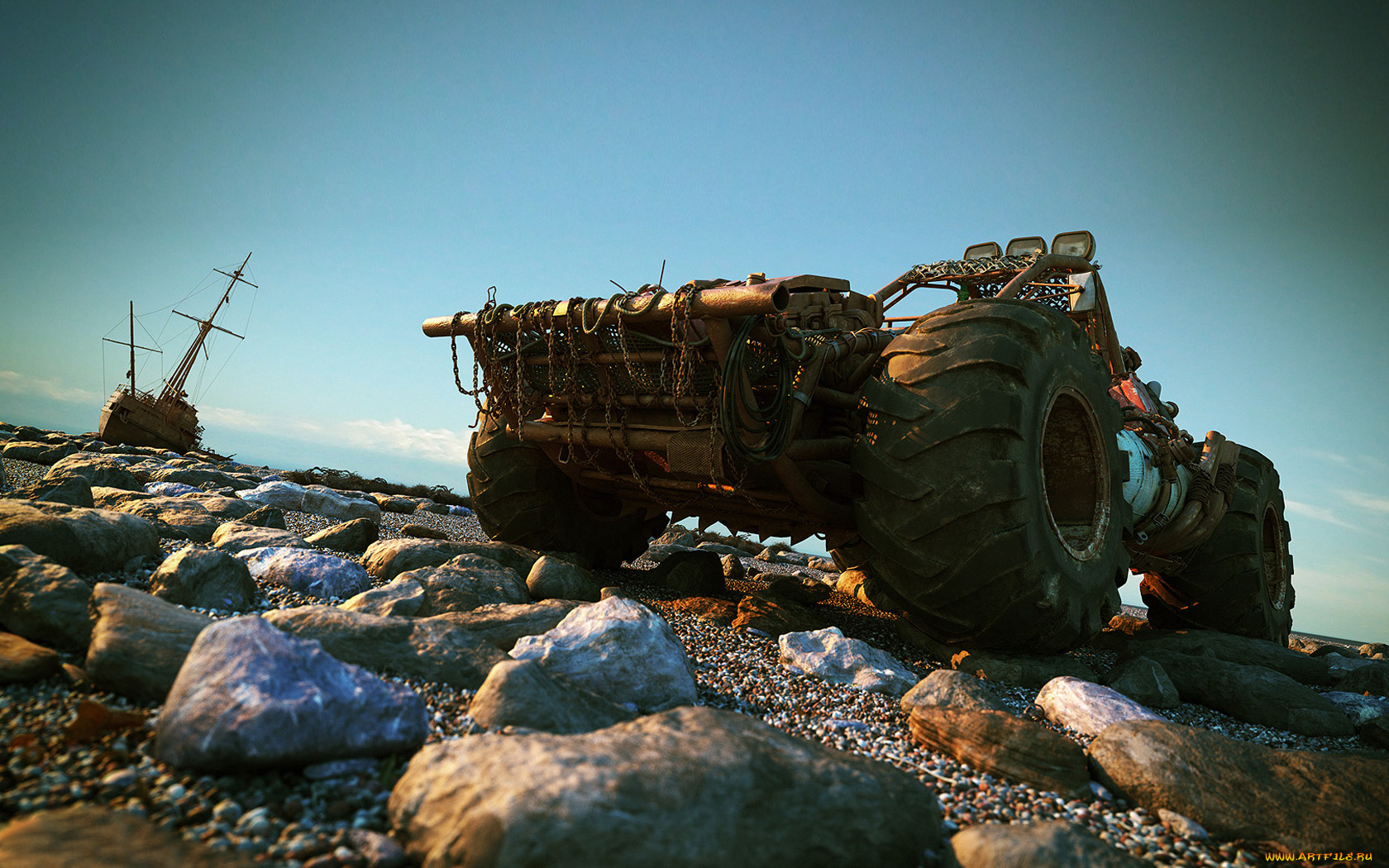 buggy, desert, автомобили, 3д