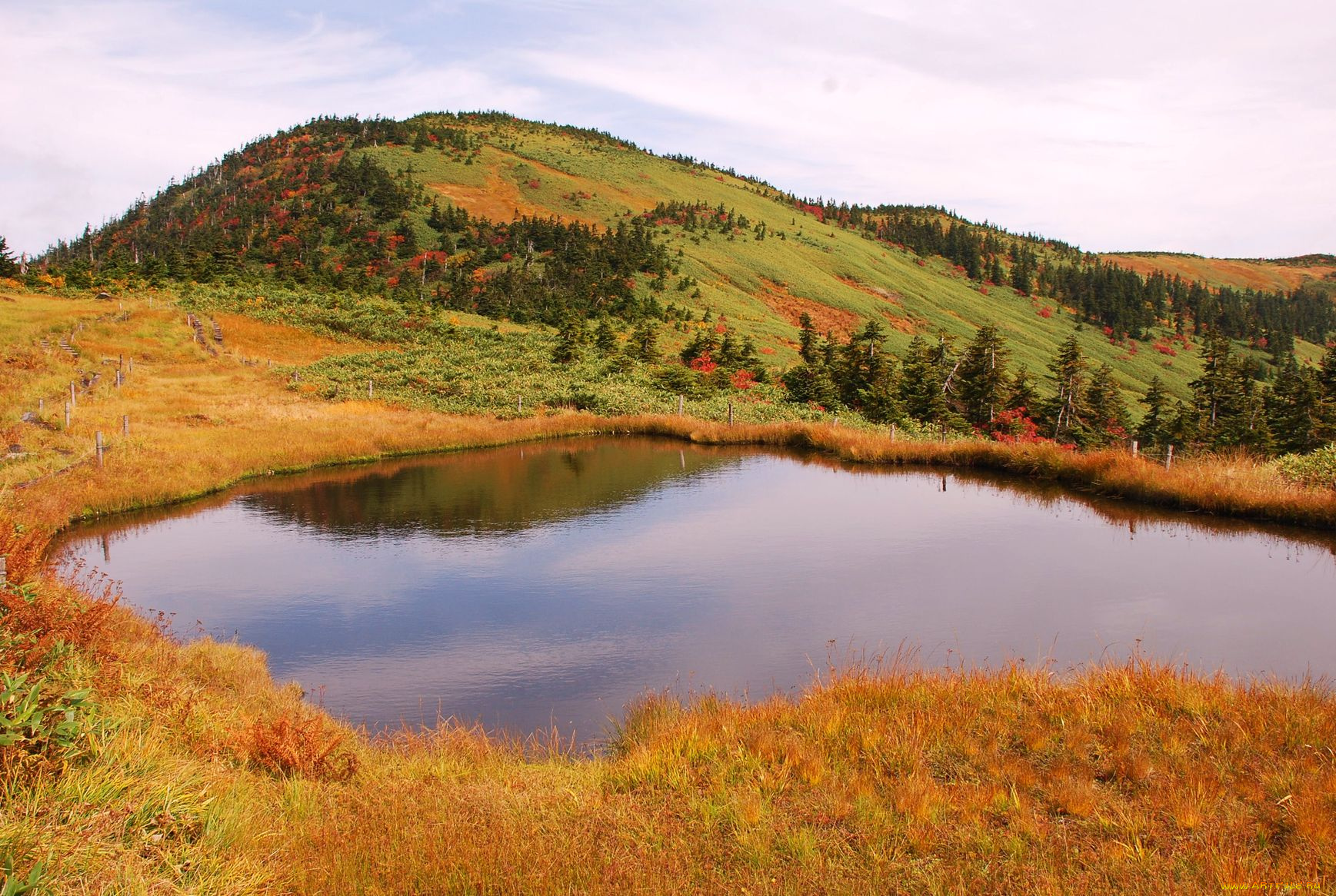 природа, реки, озера, холм, озеро