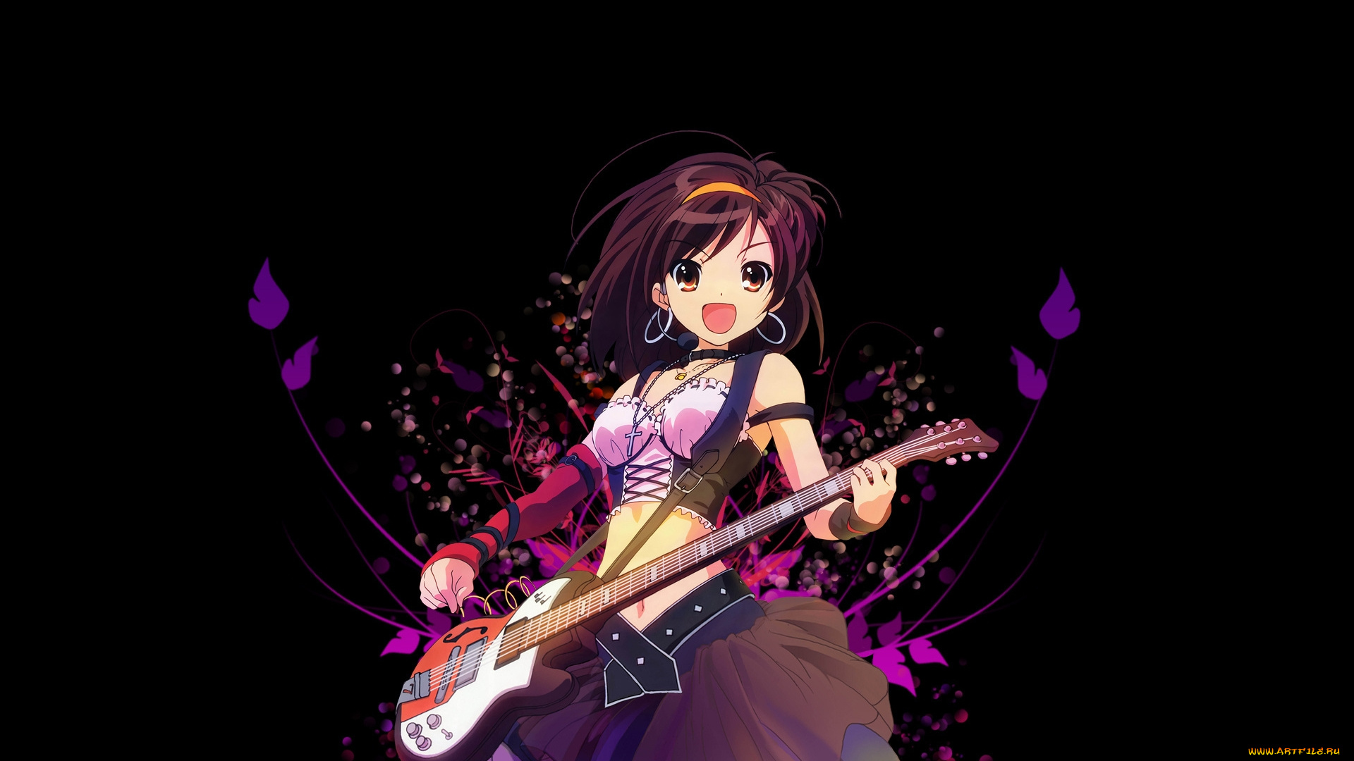 аниме, the, melancholy, of, haruhi, suzumiya, харухи, гитара