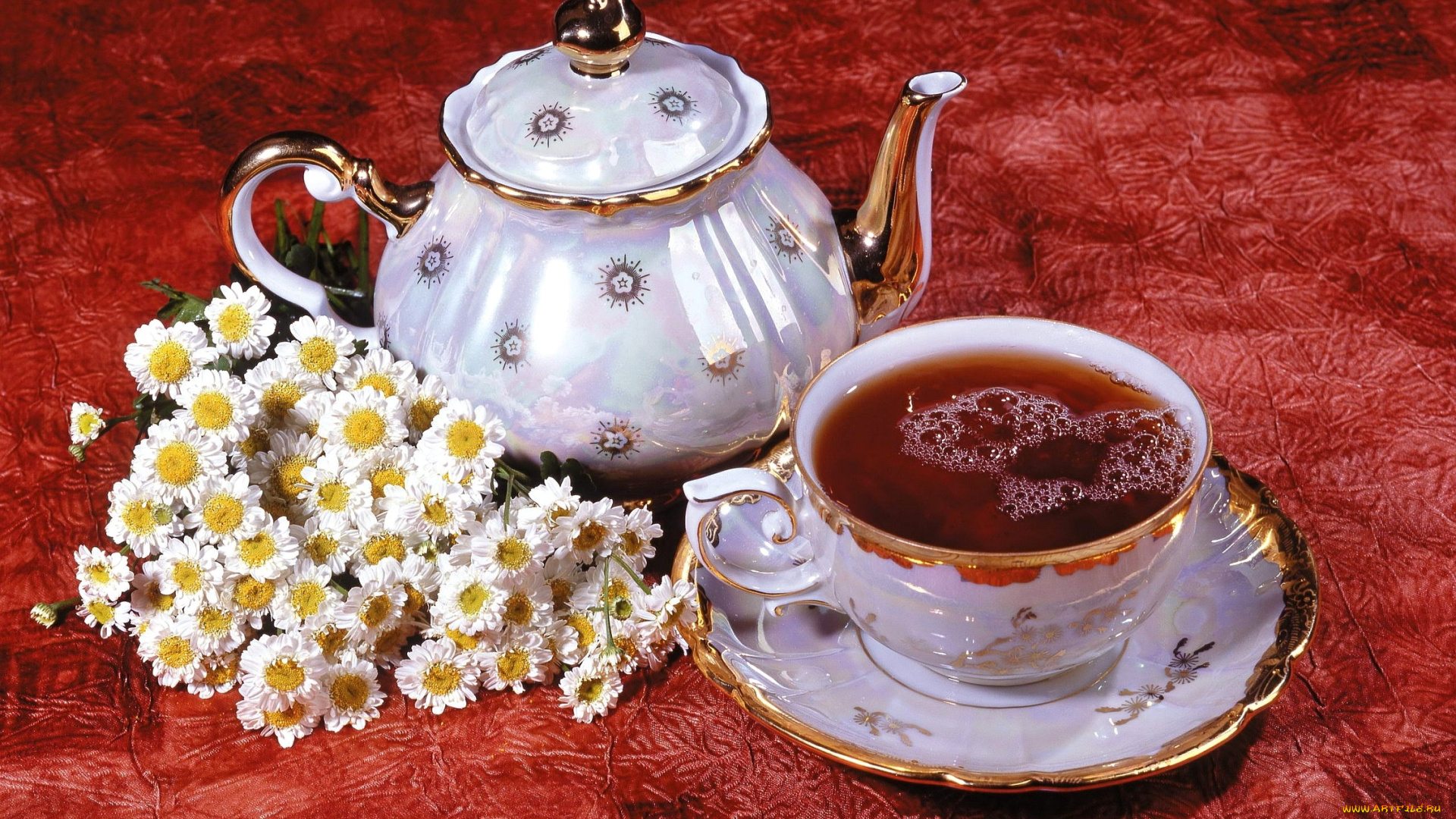 еда, напитки, Чай, чай, заварник, ромашки