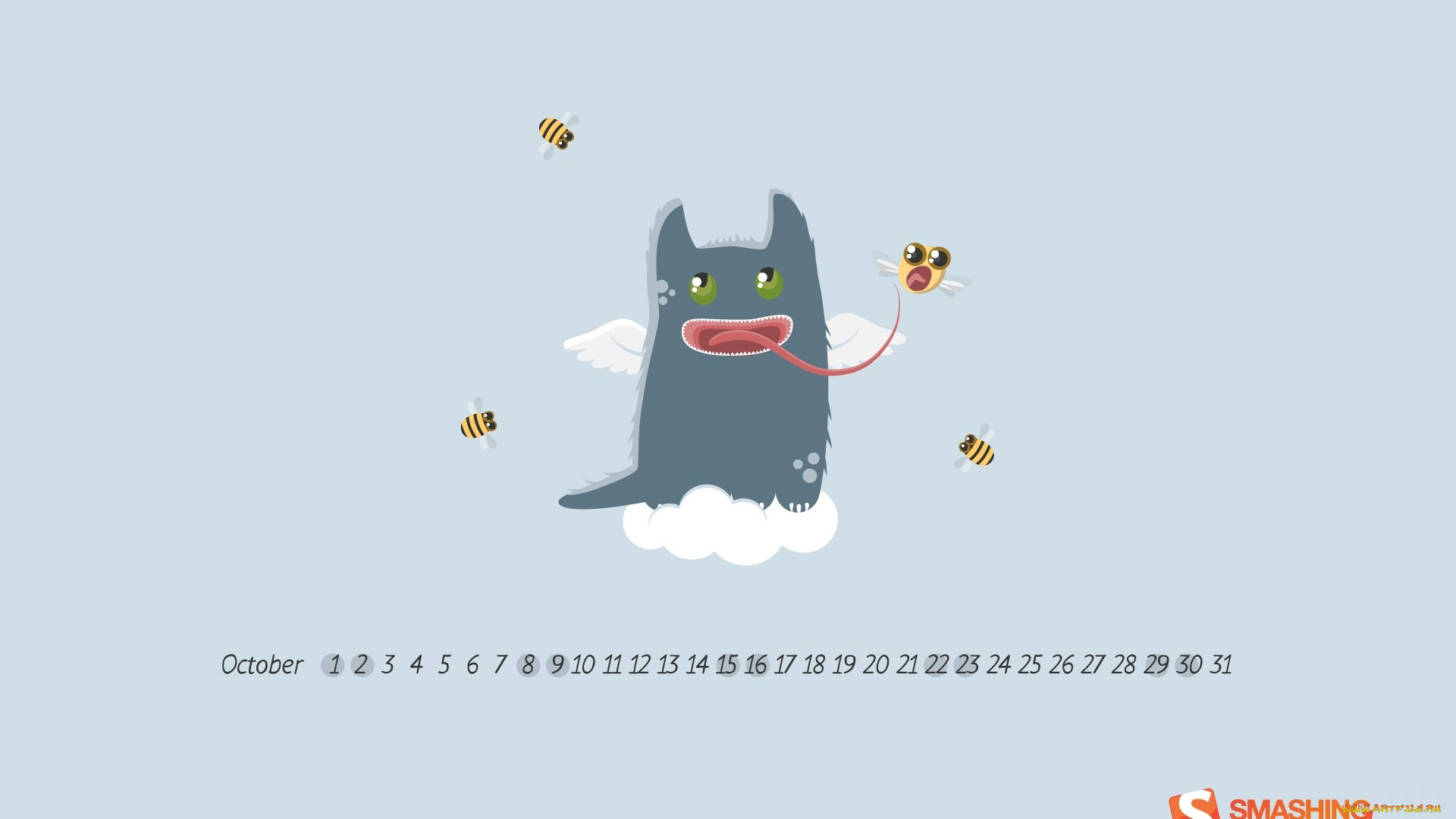 календари, рисованные, векторная, графика, монстр, пчелы