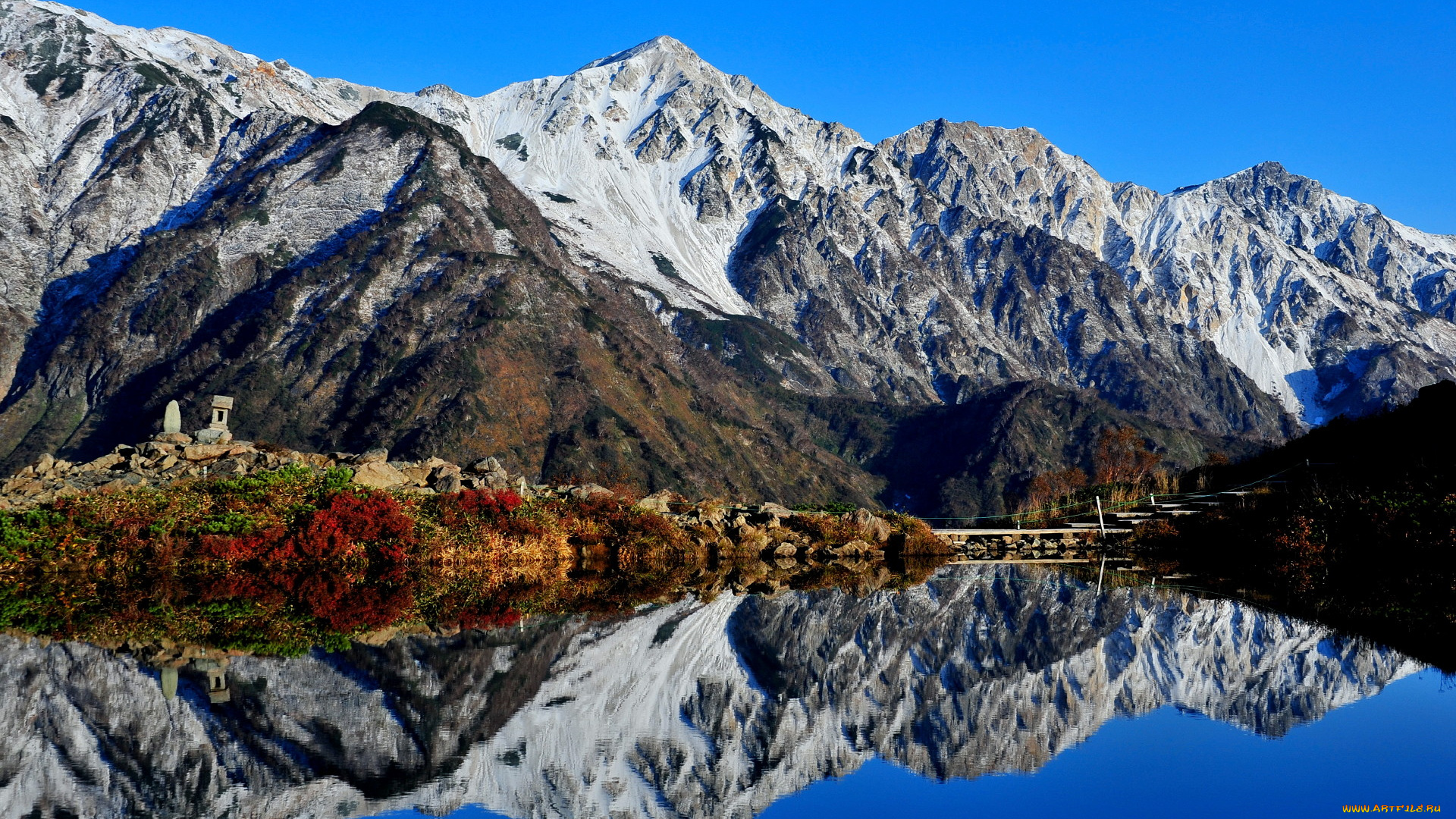 природа, реки, озера, камни, снег, горное, озеро