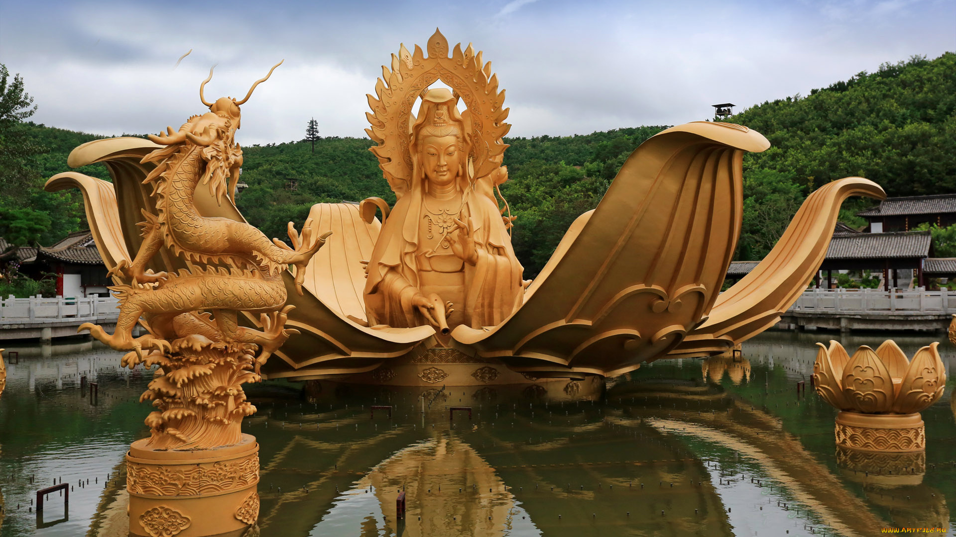 города, фонтаны, скульптуры