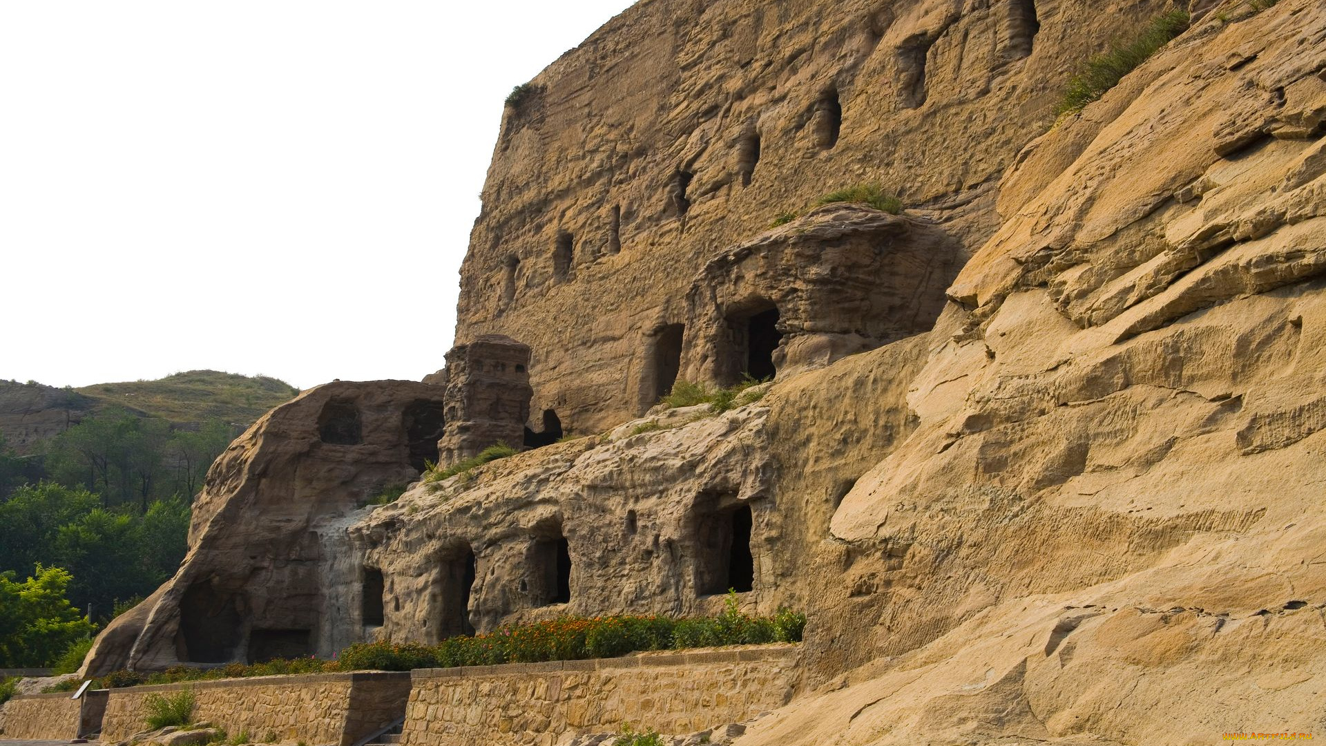 города, исторические, архитектурные, памятники, скала, храм, вход