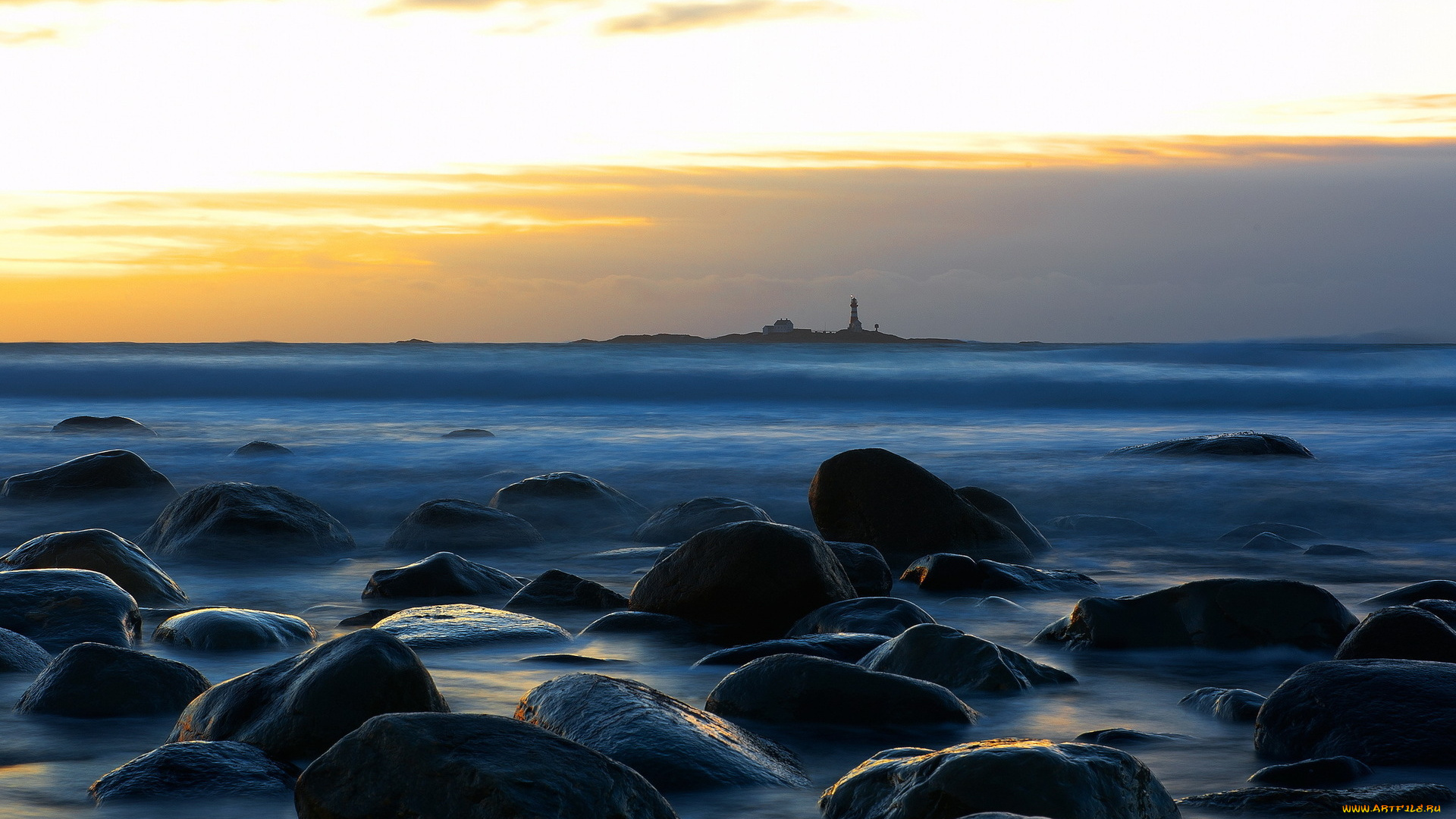 природа, маяки, остров, горизонт, камни, океан